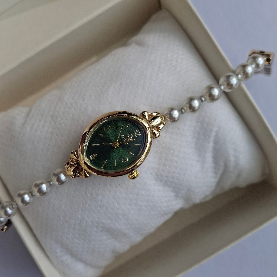 Perle – İnci Detaylı Vintage Kadın Saat