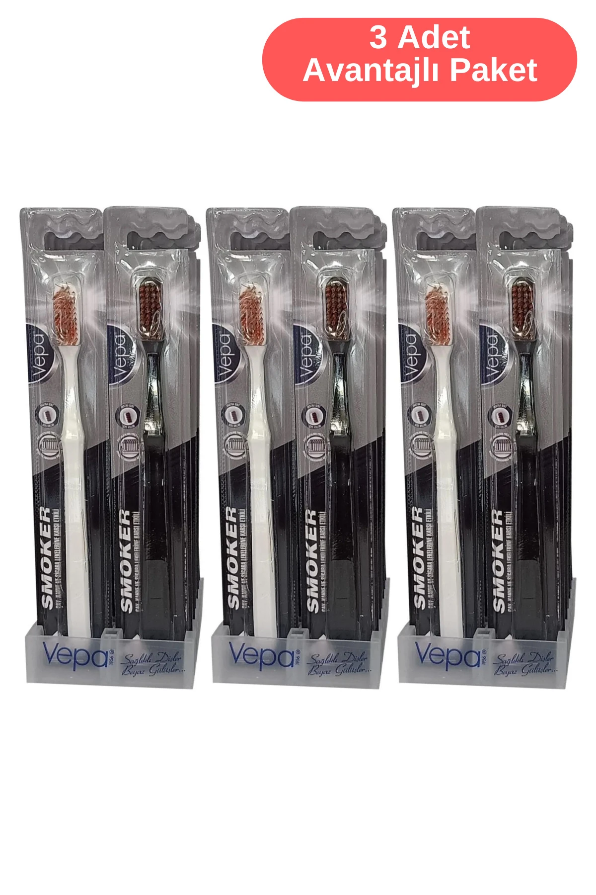 12'li Diş Fırçası Smoker Extra Hard x 3 Adet