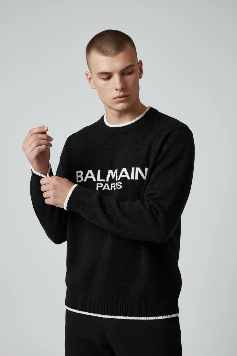 BALMAIN SİYAH ERKEK TRİKO KAZAK