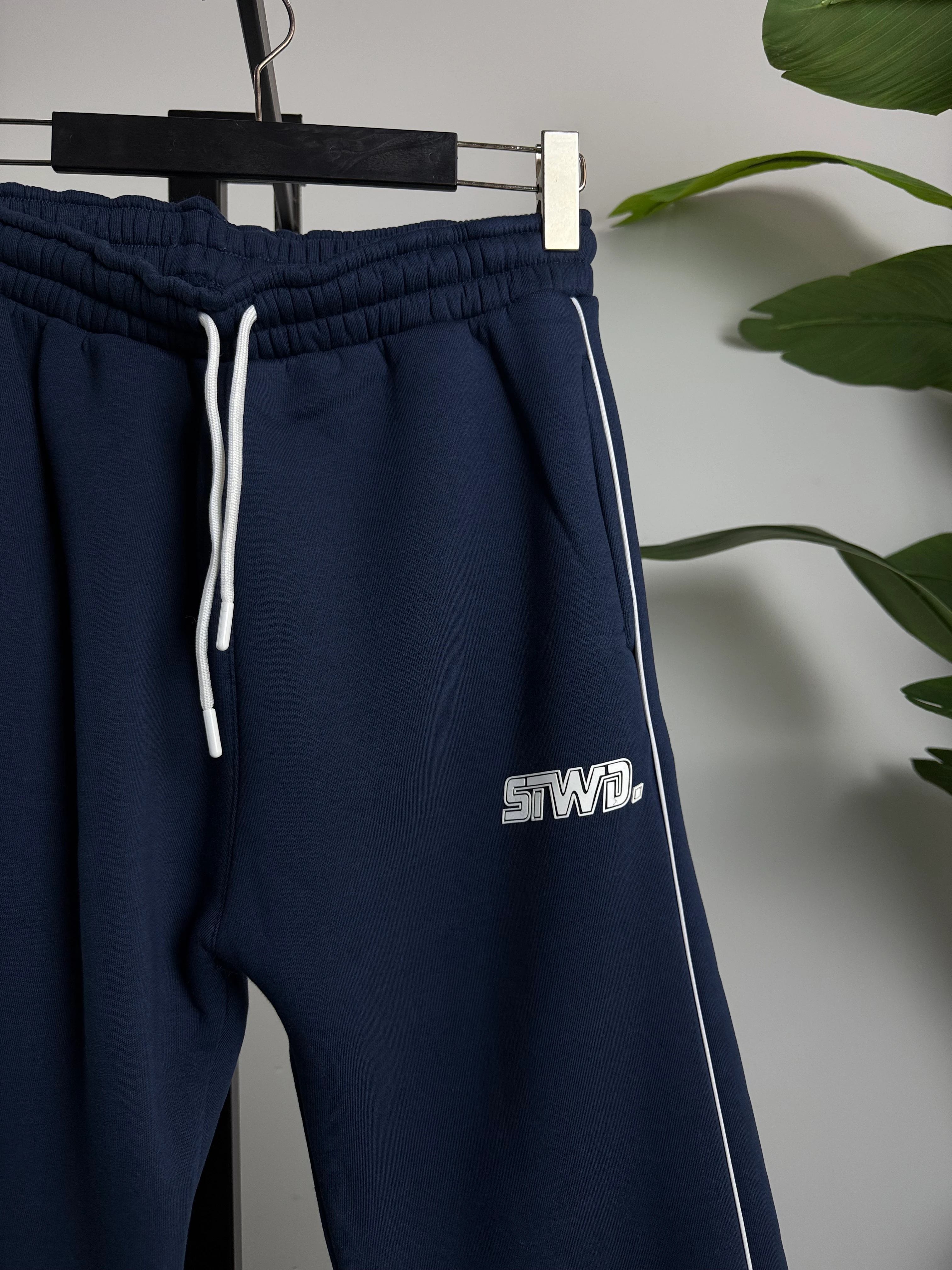 Baggy Eşofman Ara Biyeli Enjeksiyon Baskı Üçiplik Şardonlu Lacivert