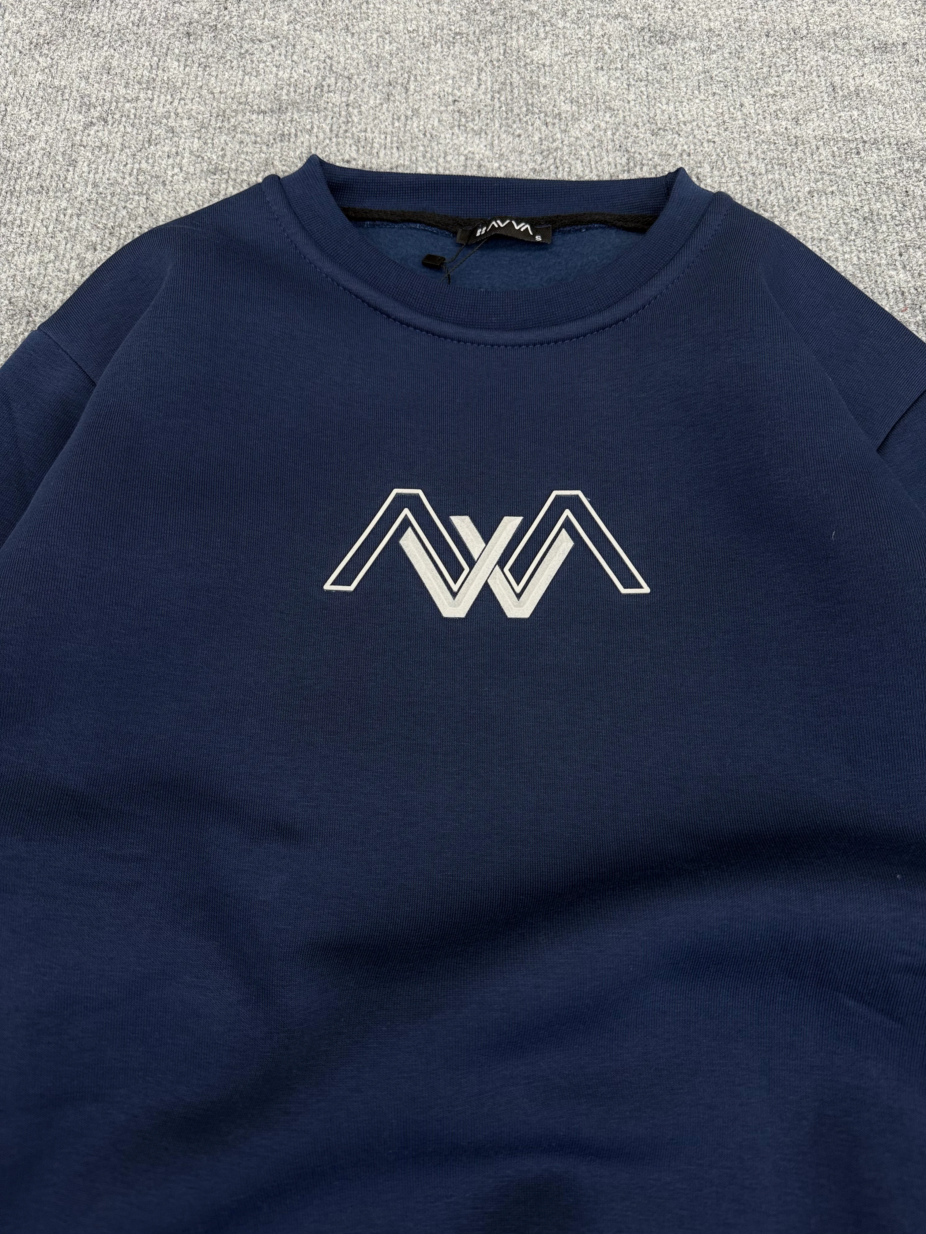 V Kabartma Enjeksiyon Baskı Üçiplik Şardonlu Erkek Sweat