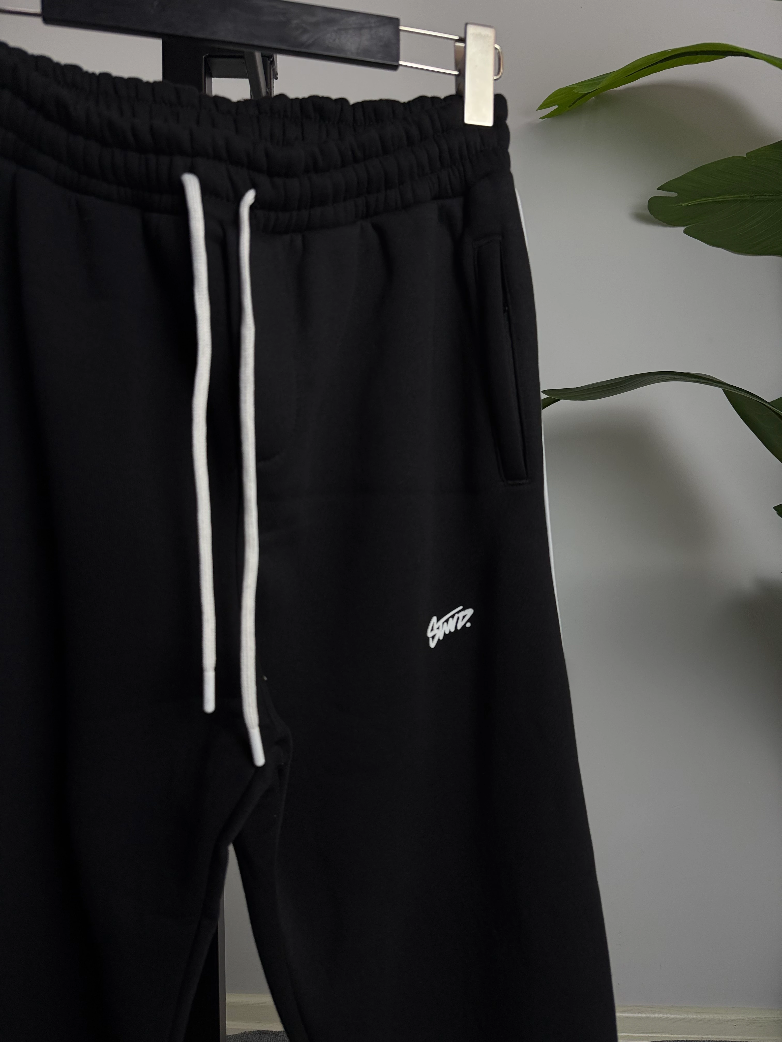 Baggy Eşofman AraBiyeli Üçiplik Şardonlu Siyah