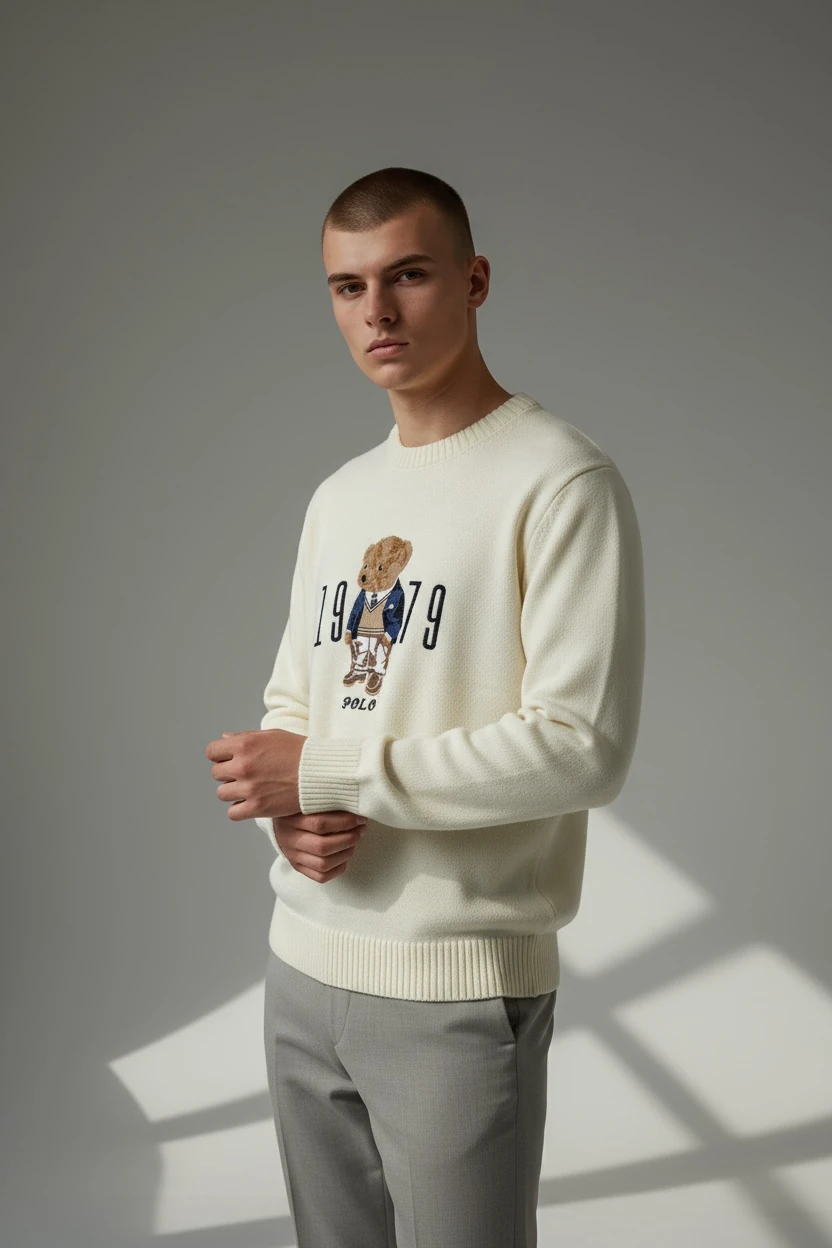 POLO BEAR DESENLİ ERKEK TRİKO KAZAK