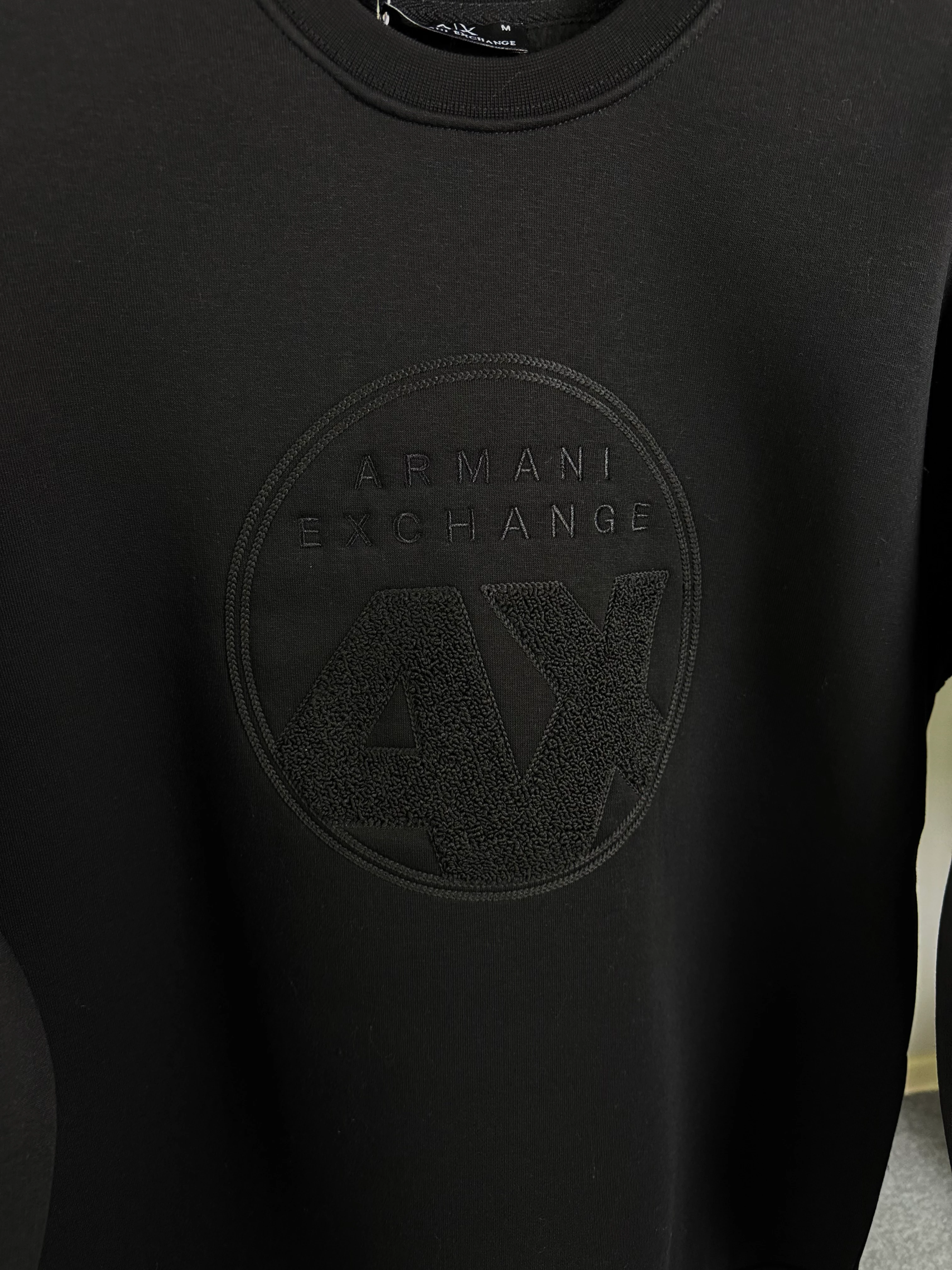 AX Enjeksiyon Baskı Oversize Sweat Üçiplik Şardonlu Siyah Renk