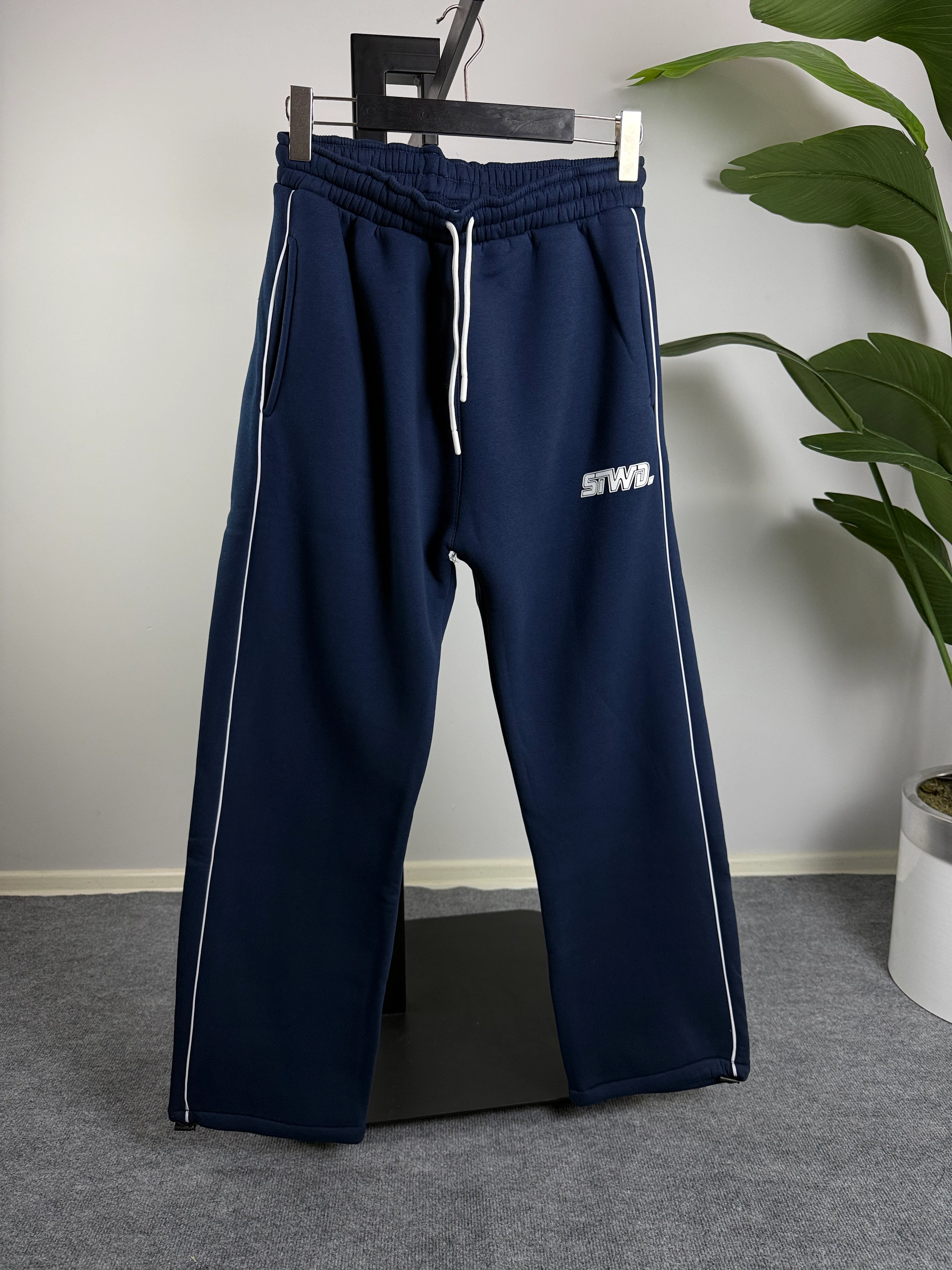 Baggy Eşofman Ara Biyeli Enjeksiyon Baskı Üçiplik Şardonlu Lacivert