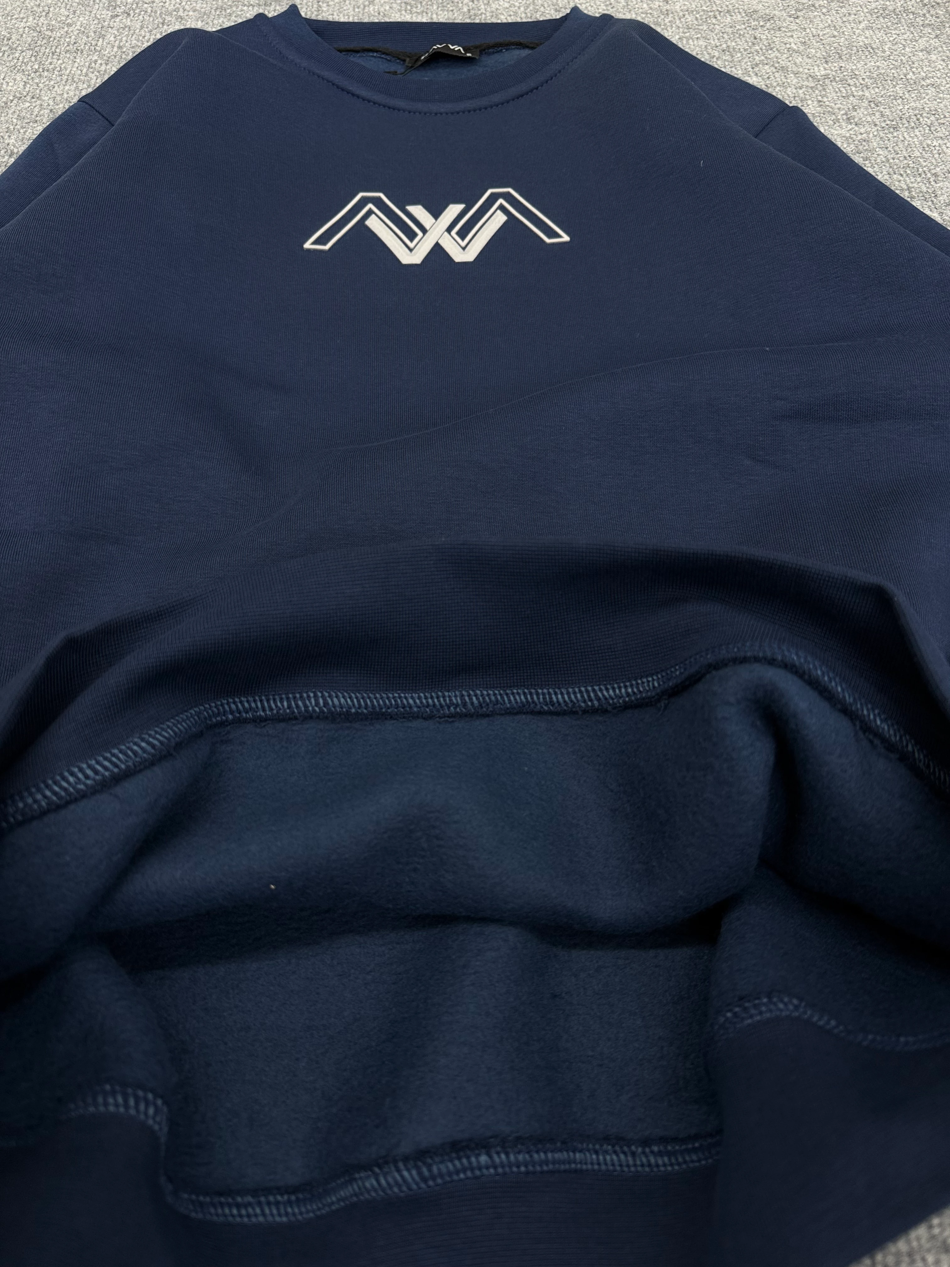 V Kabartma Enjeksiyon Baskı Üçiplik Şardonlu Erkek Sweat