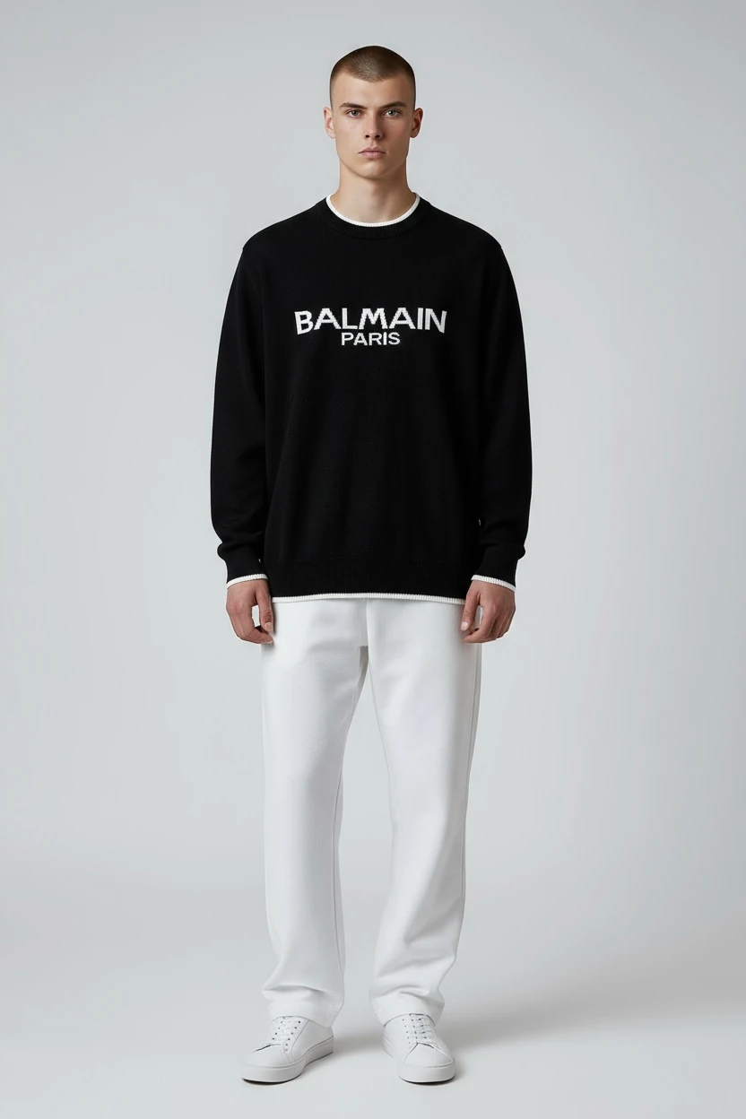 BALMAIN SİYAH ERKEK TRİKO KAZAK
