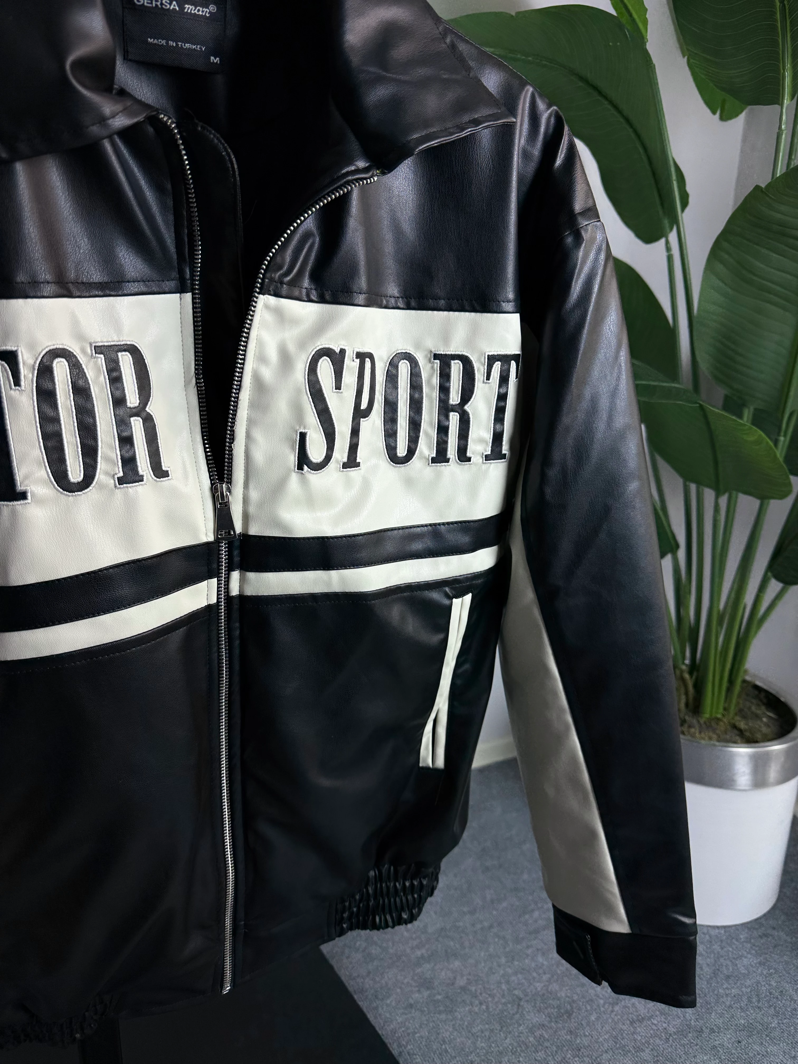 Motor Sport İçi Kapitone Dolum Deri Mont