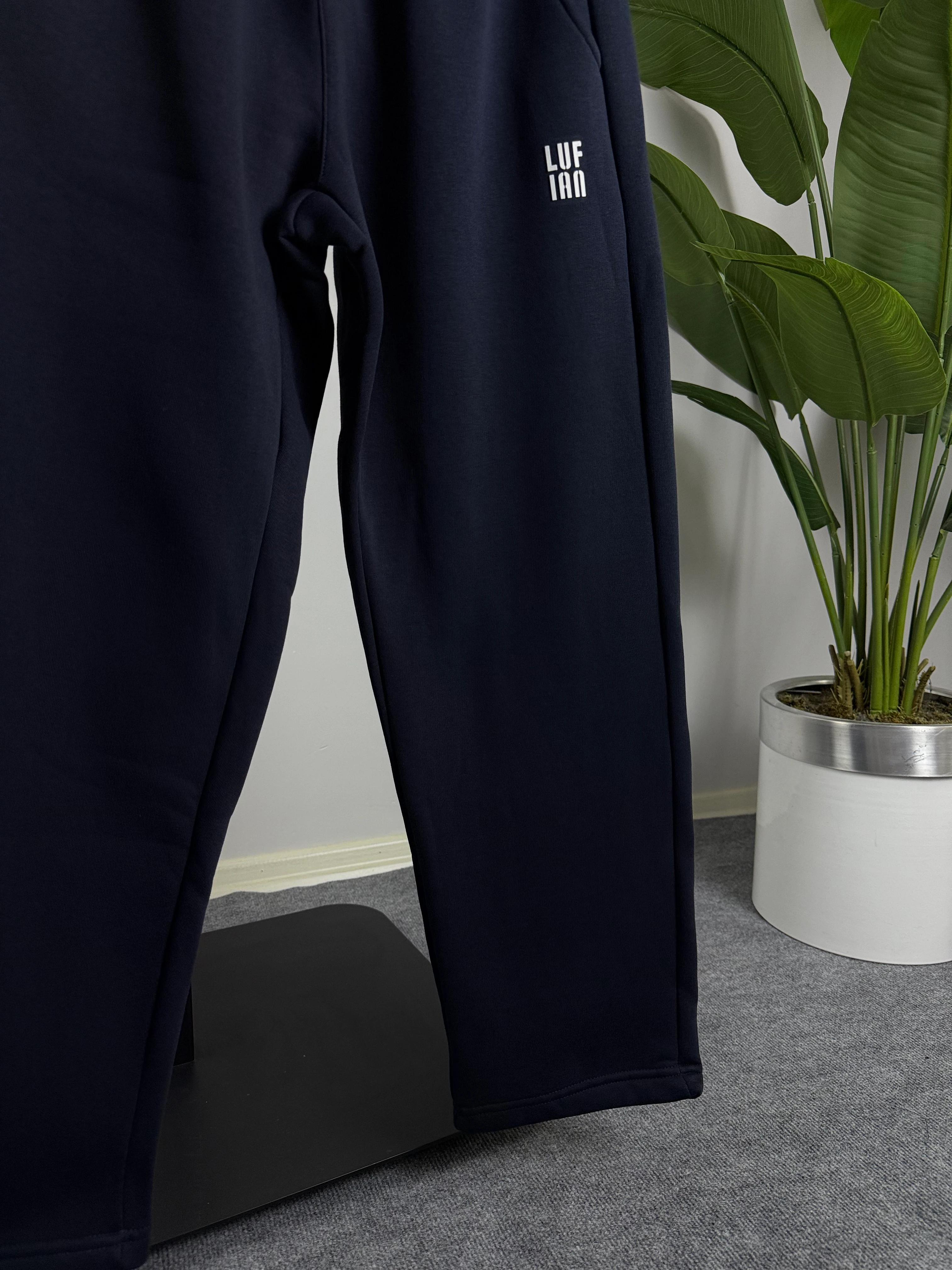 Baggy Eşofman Enjeksiyon Baskı Üçiplik Şardonlu Siyah