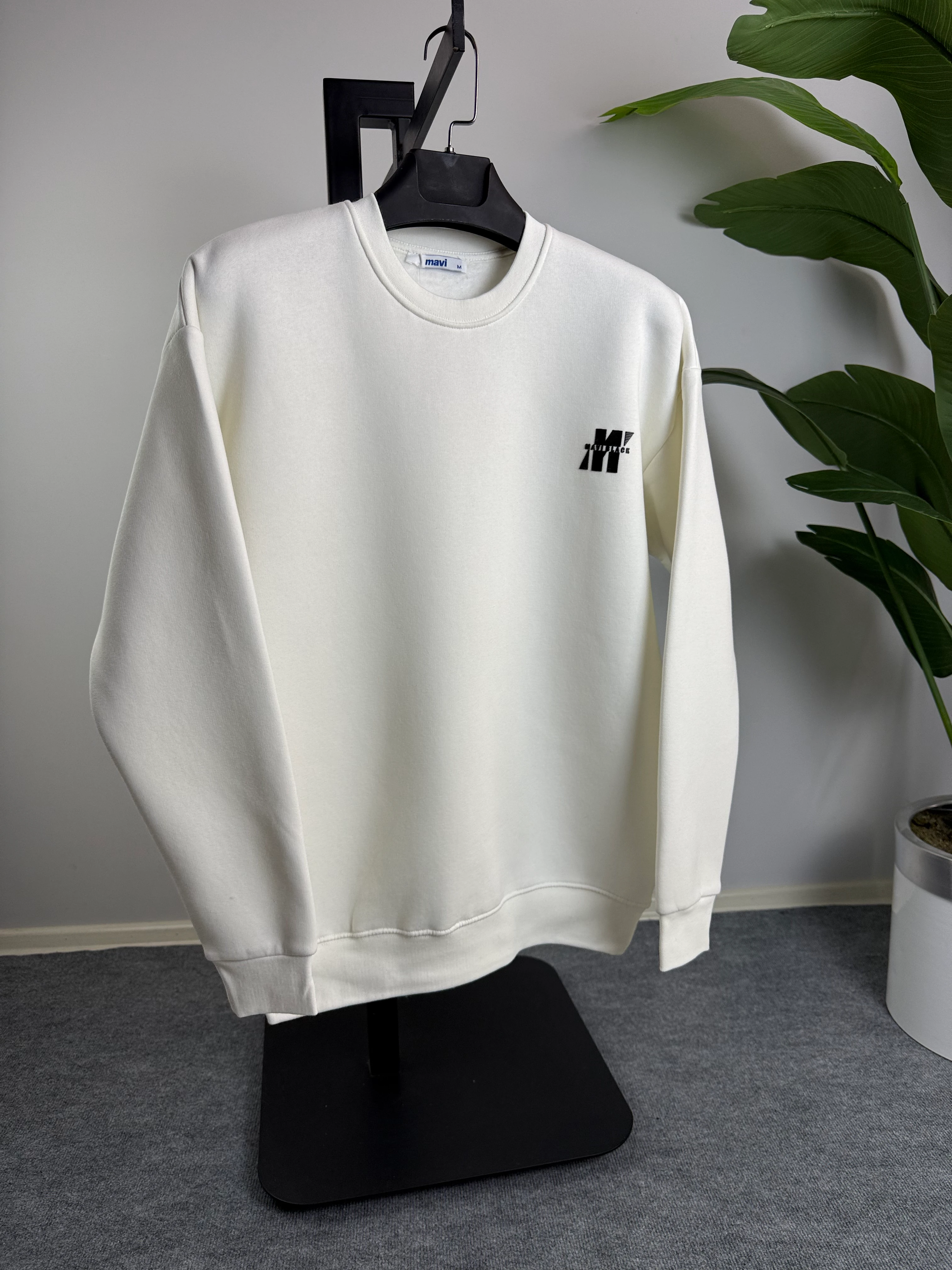 MV Beyaz Enjeksiyon Baskı Üçiplik Şardonlu (Kışlık) Sweat