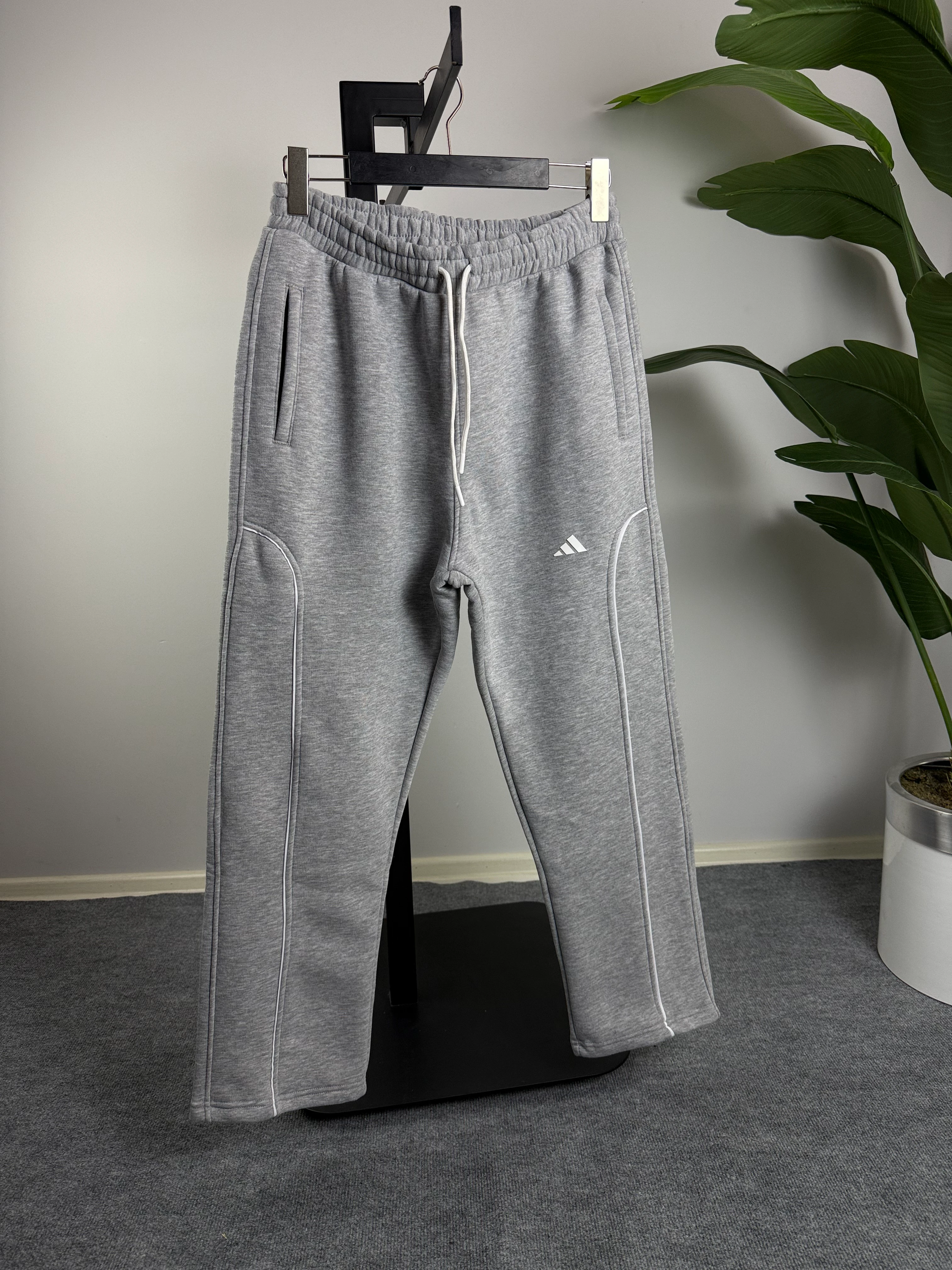 Baggy Eşofman Ara Biyeli Üçiplik Şardonlu Gri Renk