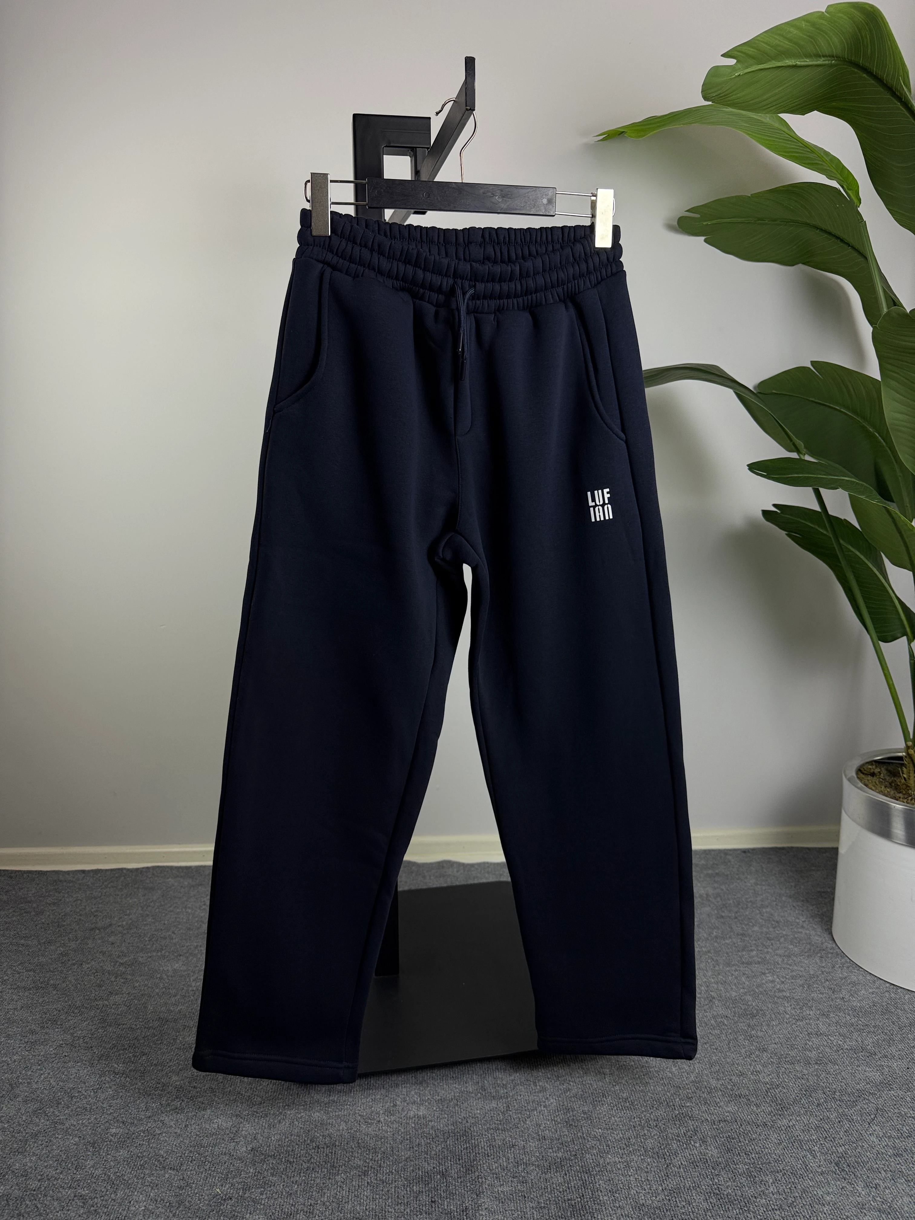 Baggy Eşofman Enjeksiyon Baskı Üçiplik Şardonlu Siyah