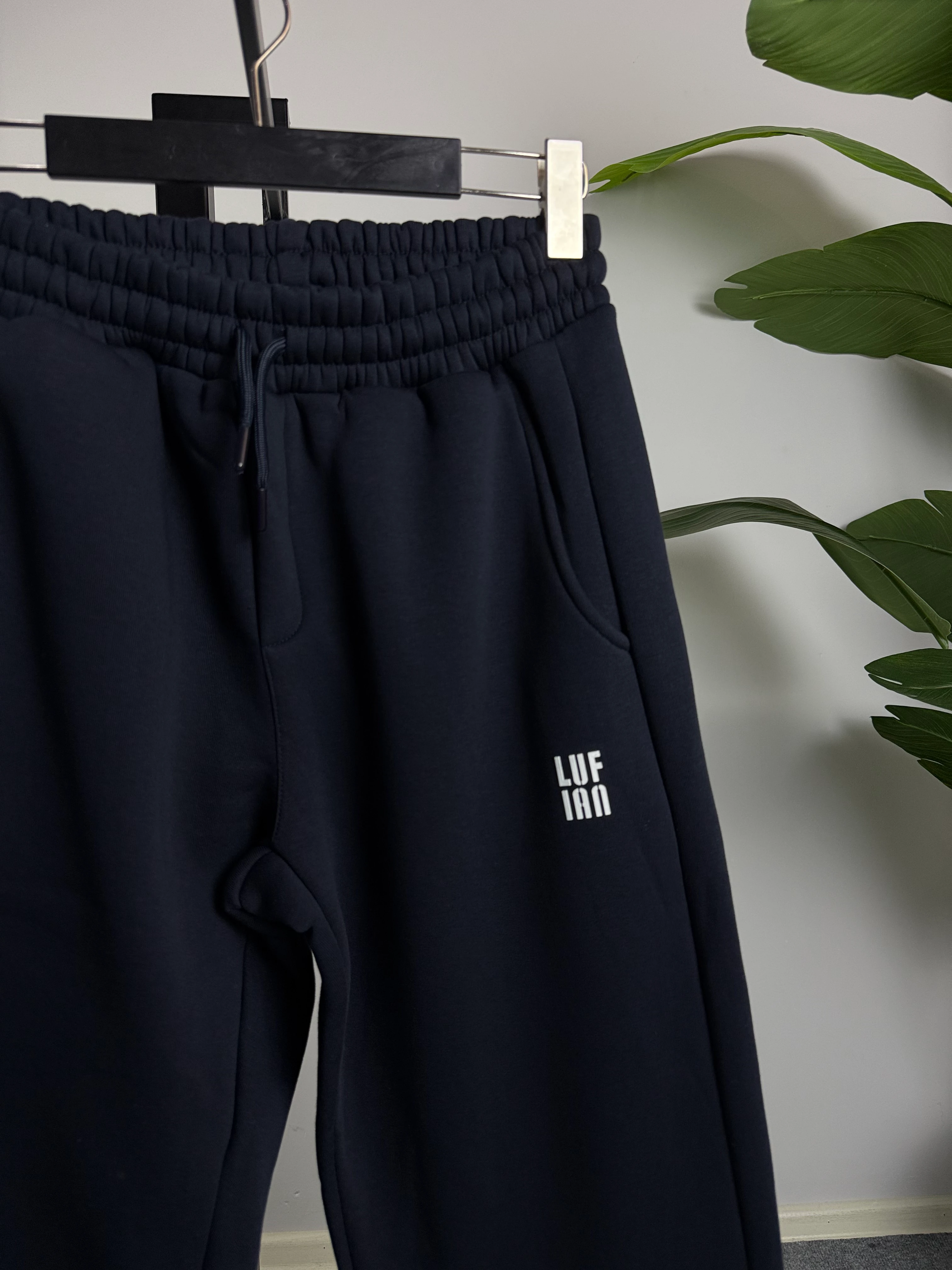 Baggy Eşofman Enjeksiyon Baskı Üçiplik Şardonlu Siyah