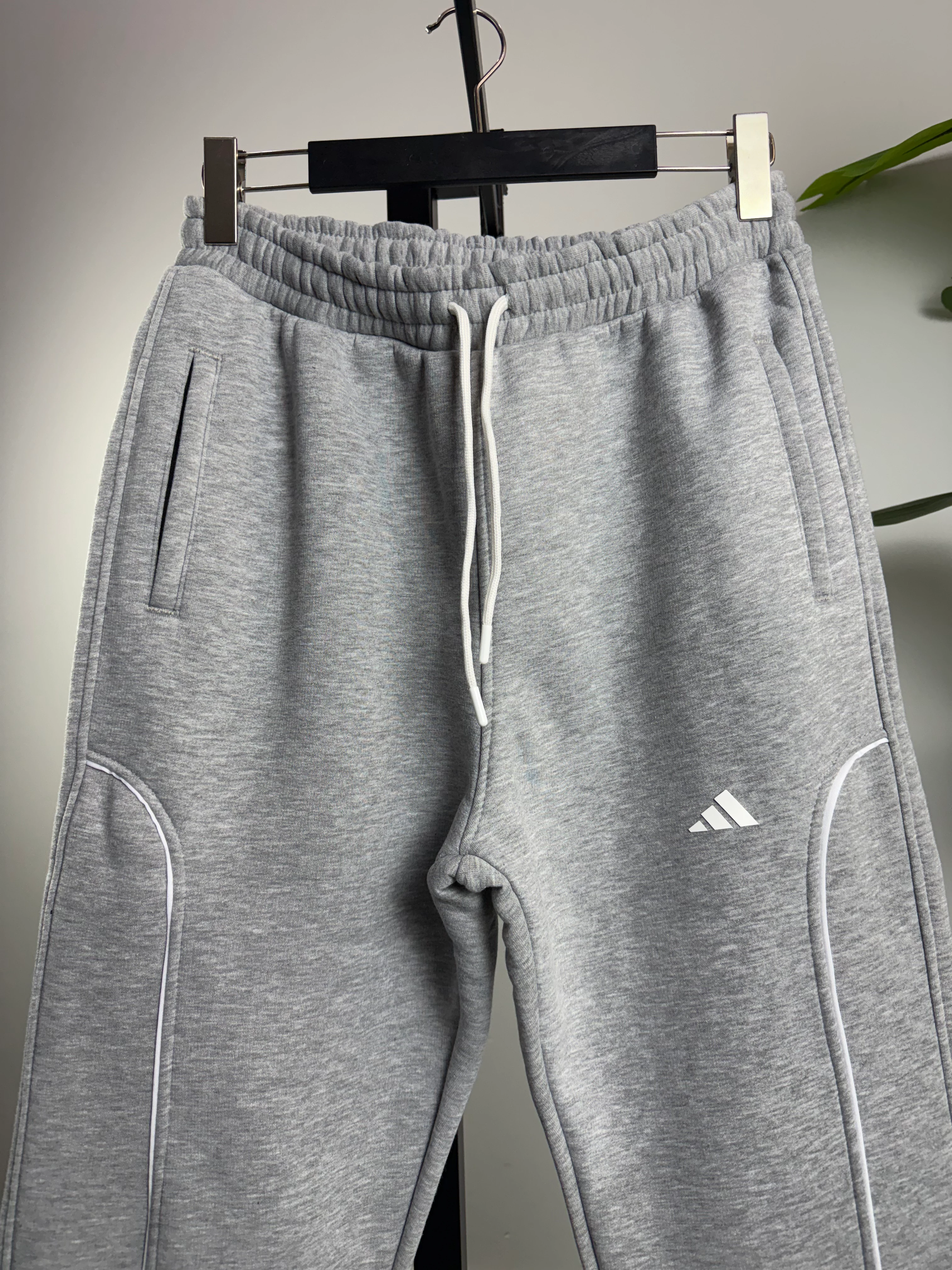 Baggy Eşofman Ara Biyeli Üçiplik Şardonlu Gri Renk