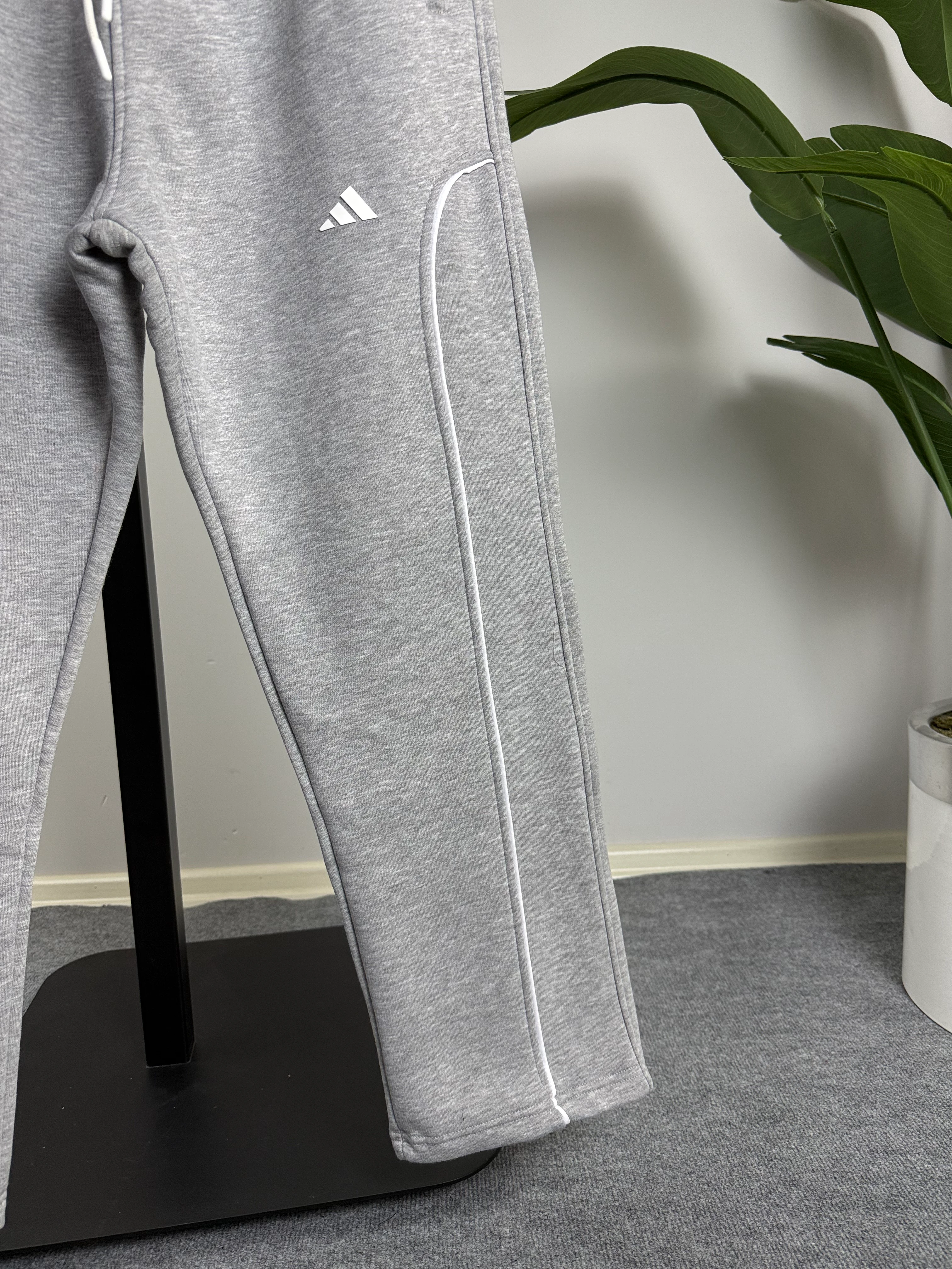 Baggy Eşofman Ara Biyeli Üçiplik Şardonlu Gri Renk