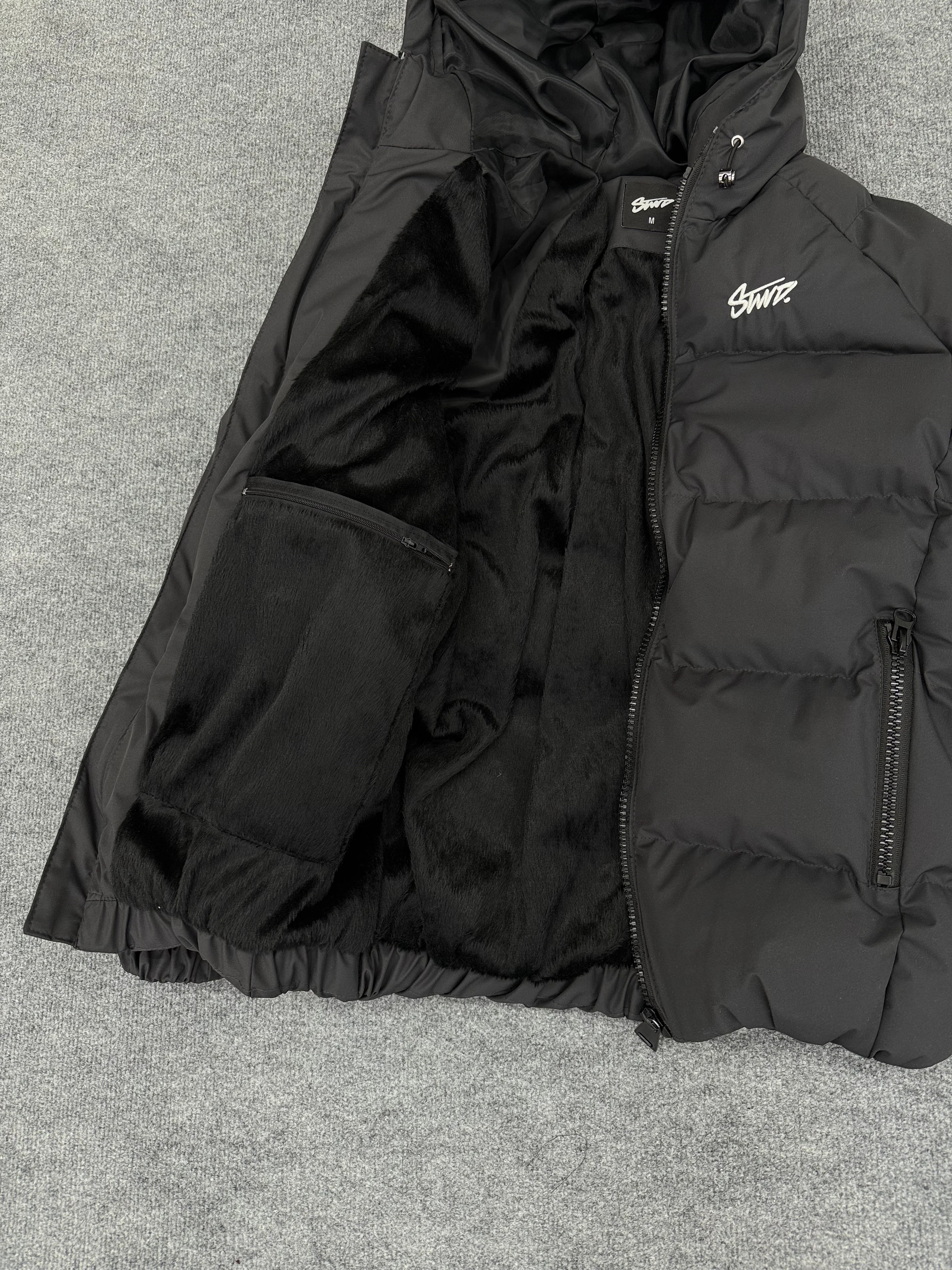 STWD Antrasit Şişme Mont İçi Kürklü