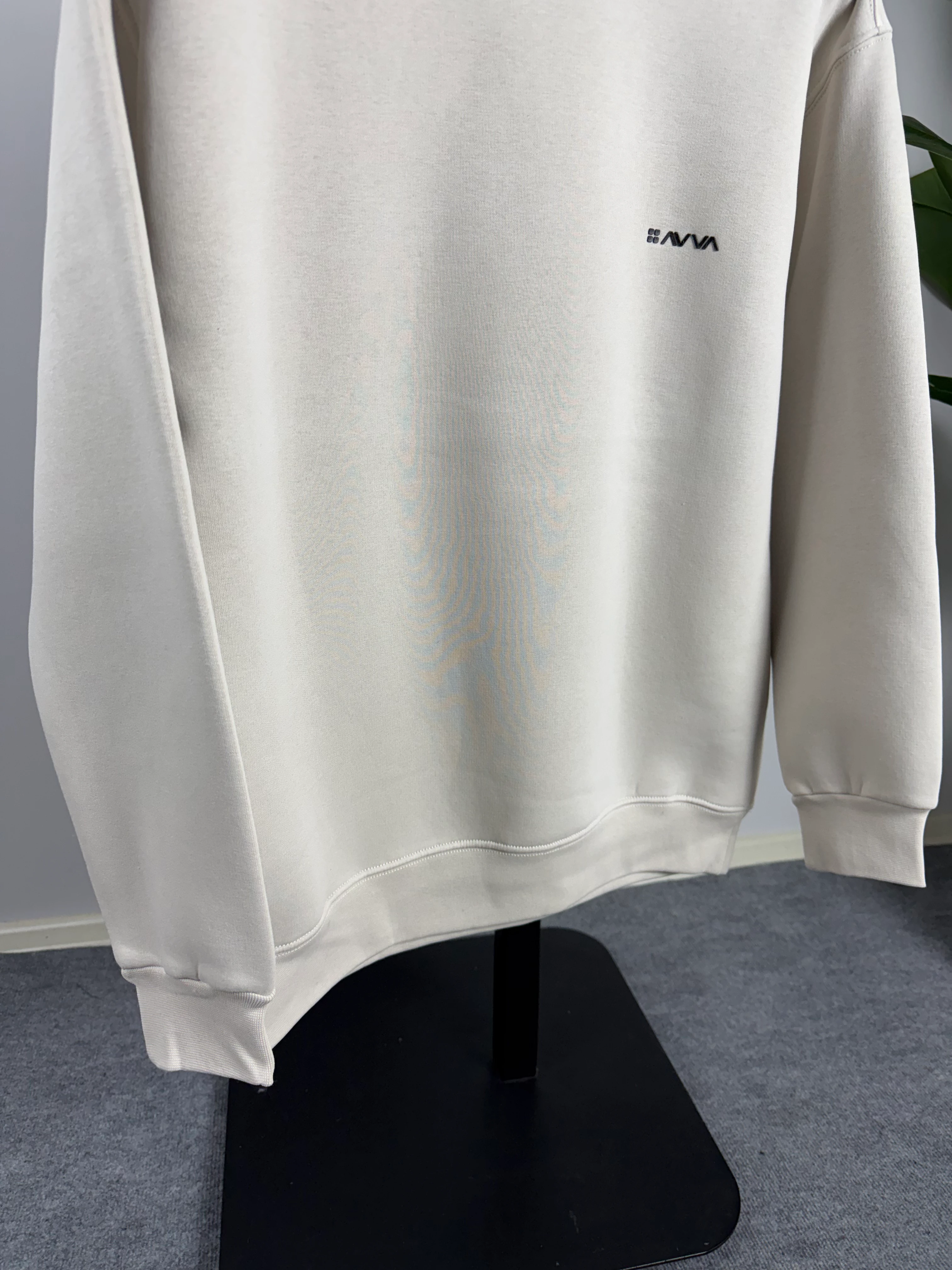 AVV Enjeksiyon Baskı Oversize Sweat Üçiplik Şardonlu Bej Renk
