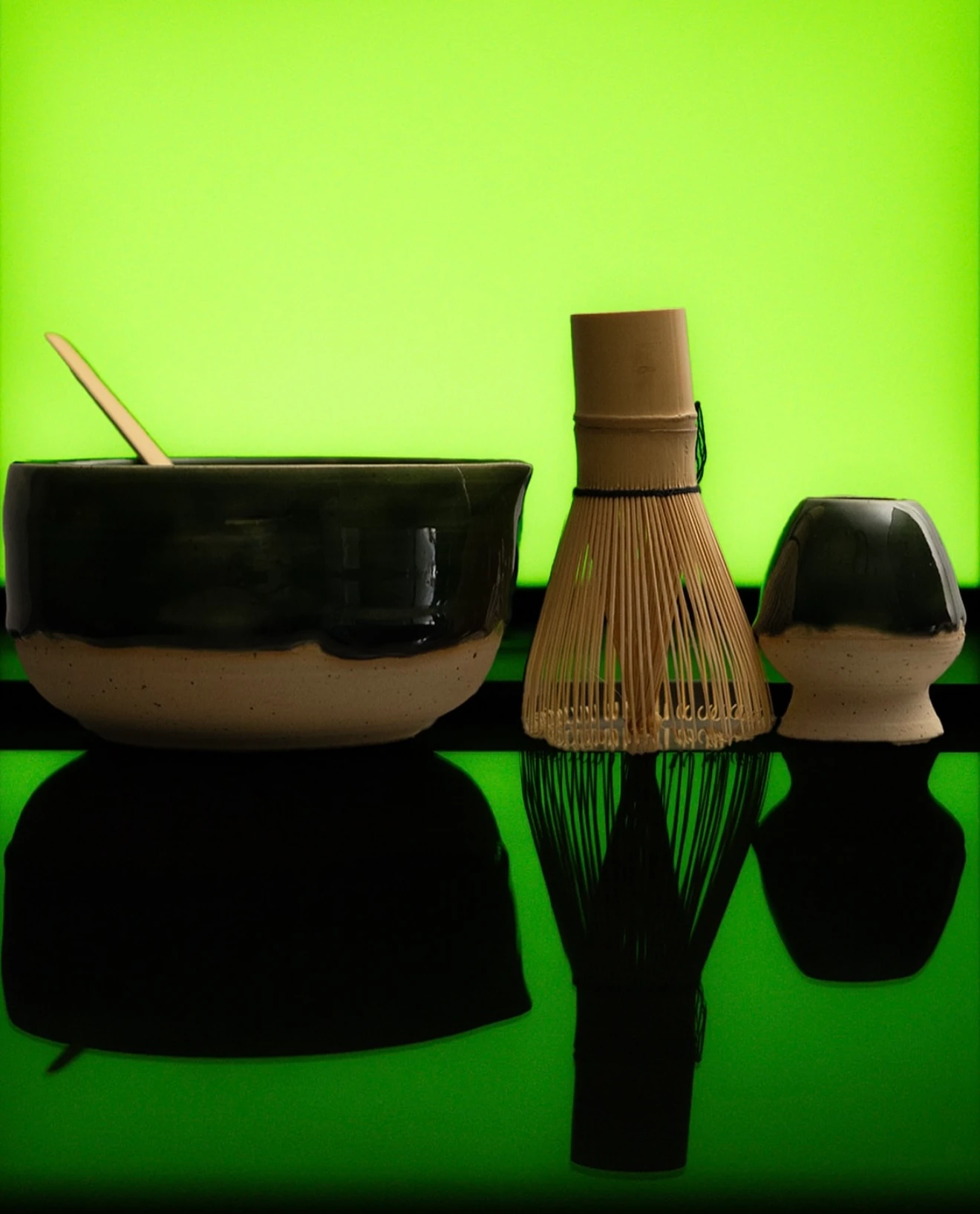 Matcha Seramik Seti - Koyu Yeşil