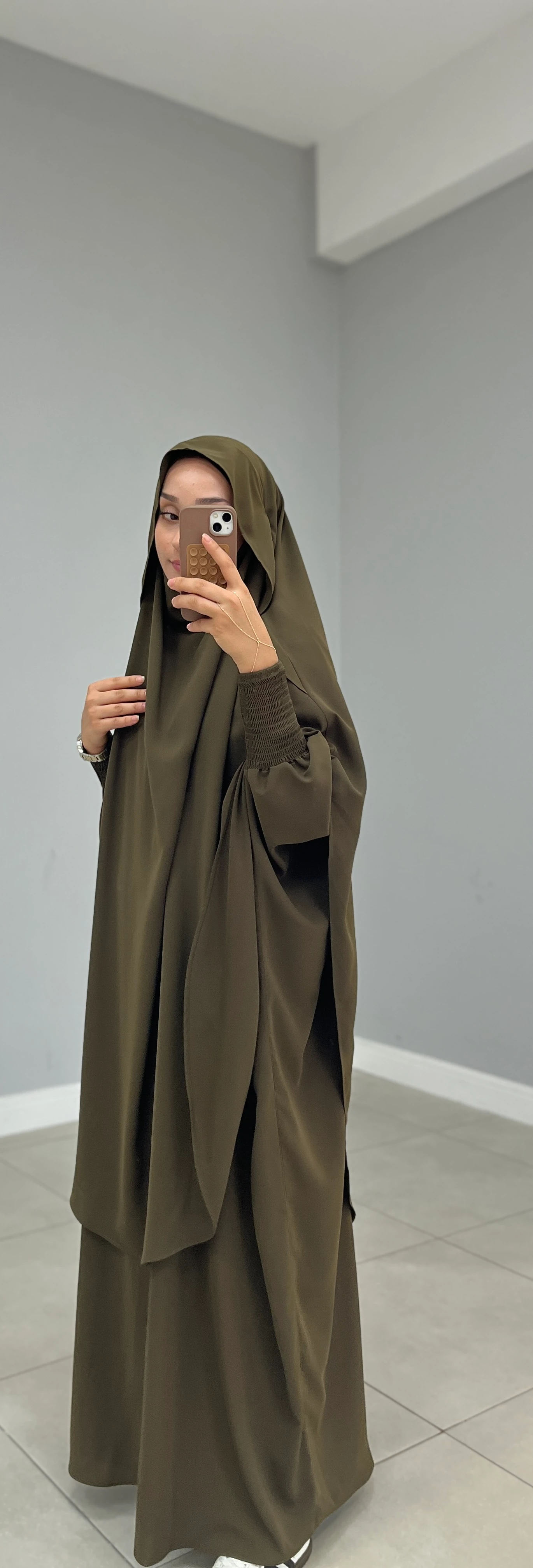 GÖLGELİ TAKVA SUFLE MEDİNE İPEĞİ HAKİ YEŞİL