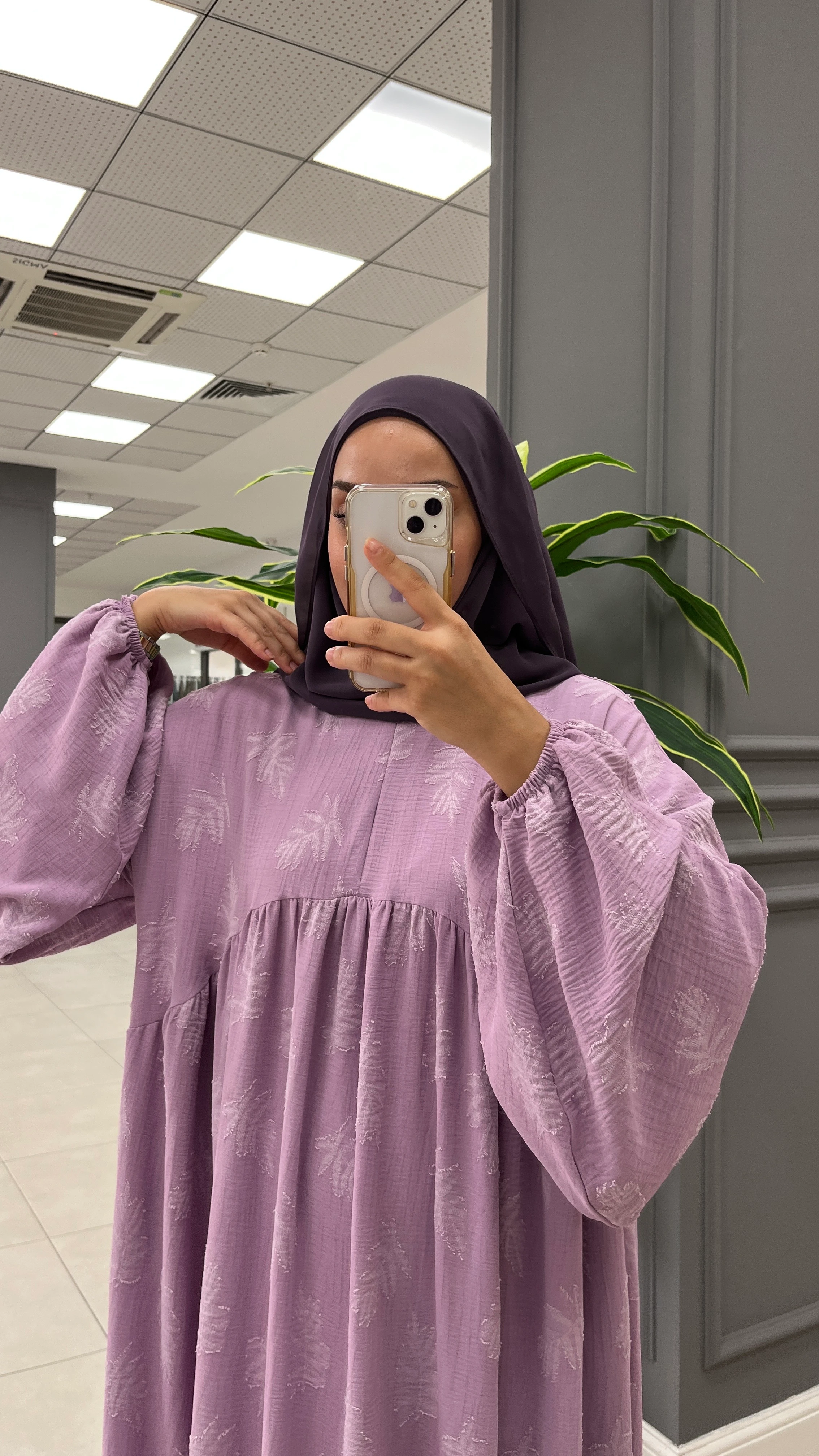 VERA DESENLİ ELBİSE LİLA