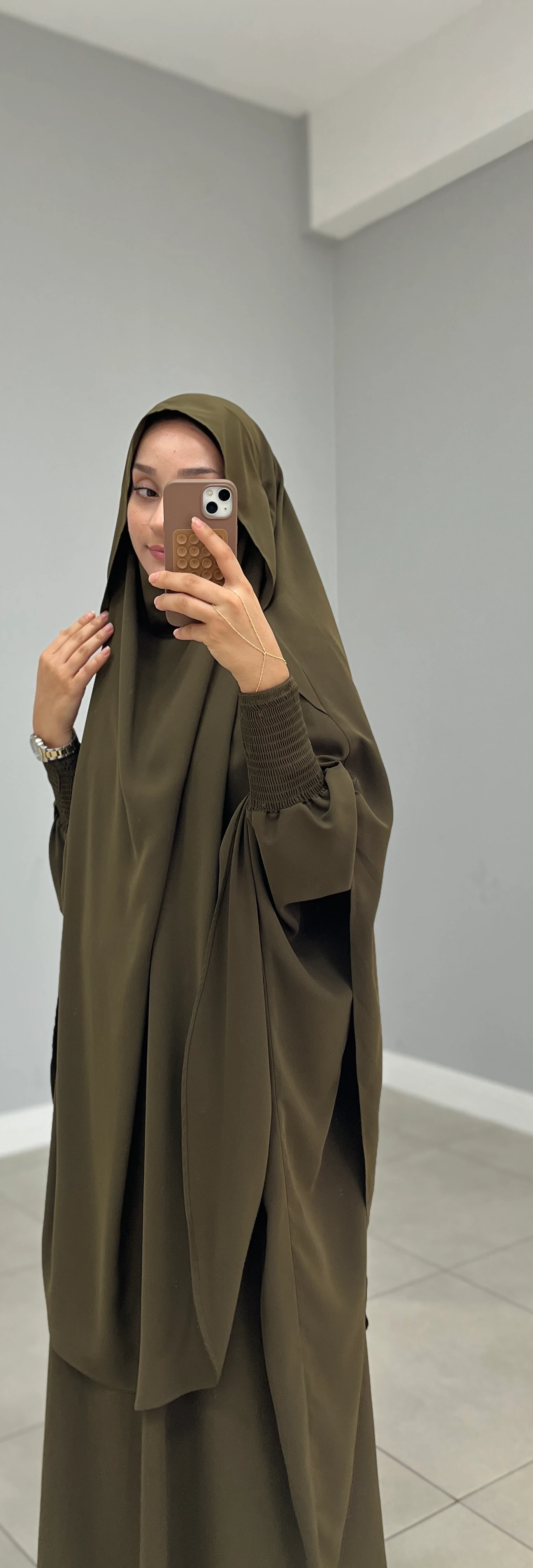 GÖLGELİ TAKVA SUFLE MEDİNE İPEĞİ HAKİ YEŞİL