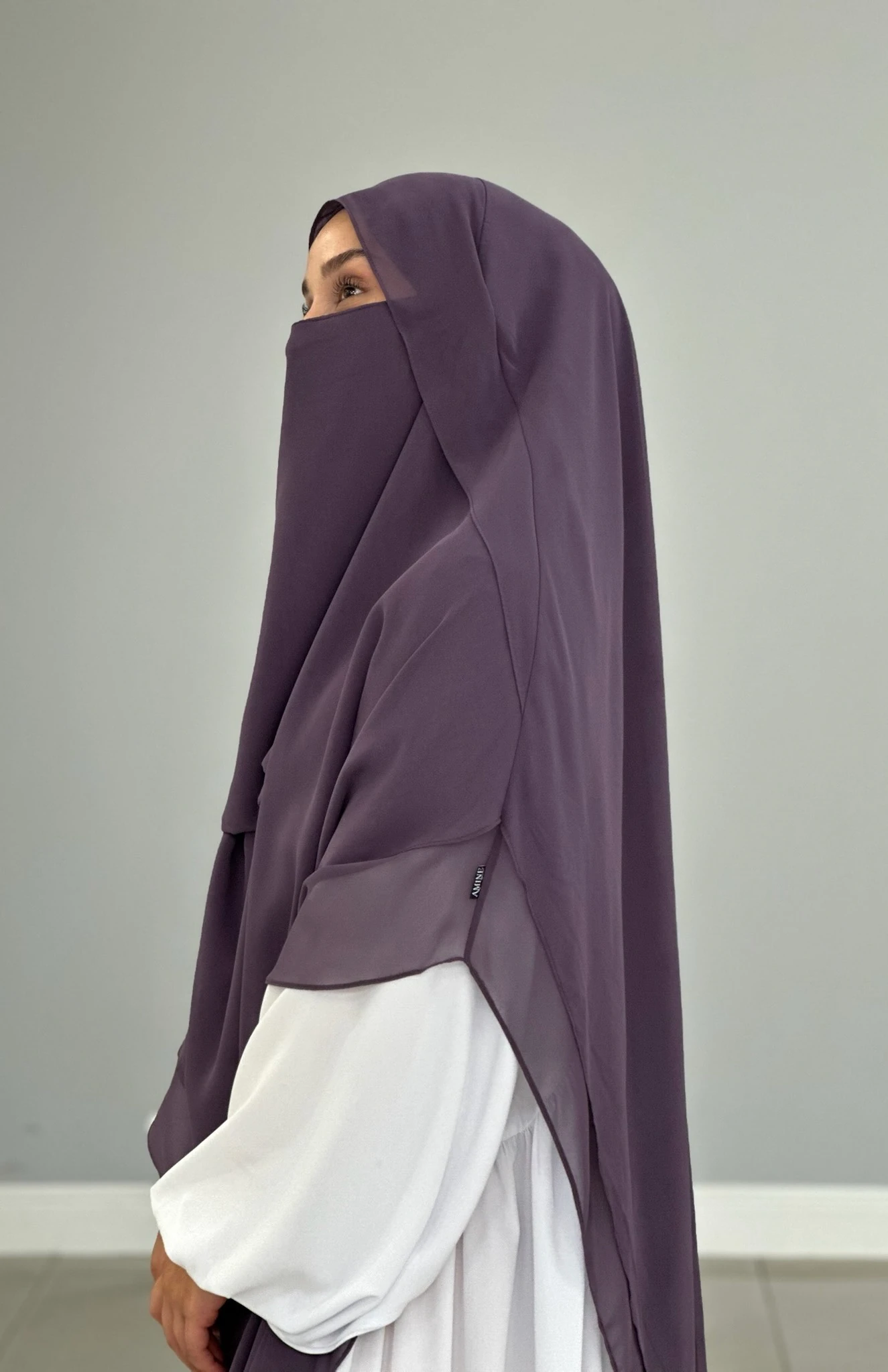 GÖLGELİ ŞİFON SUFLE UZUN MOR 