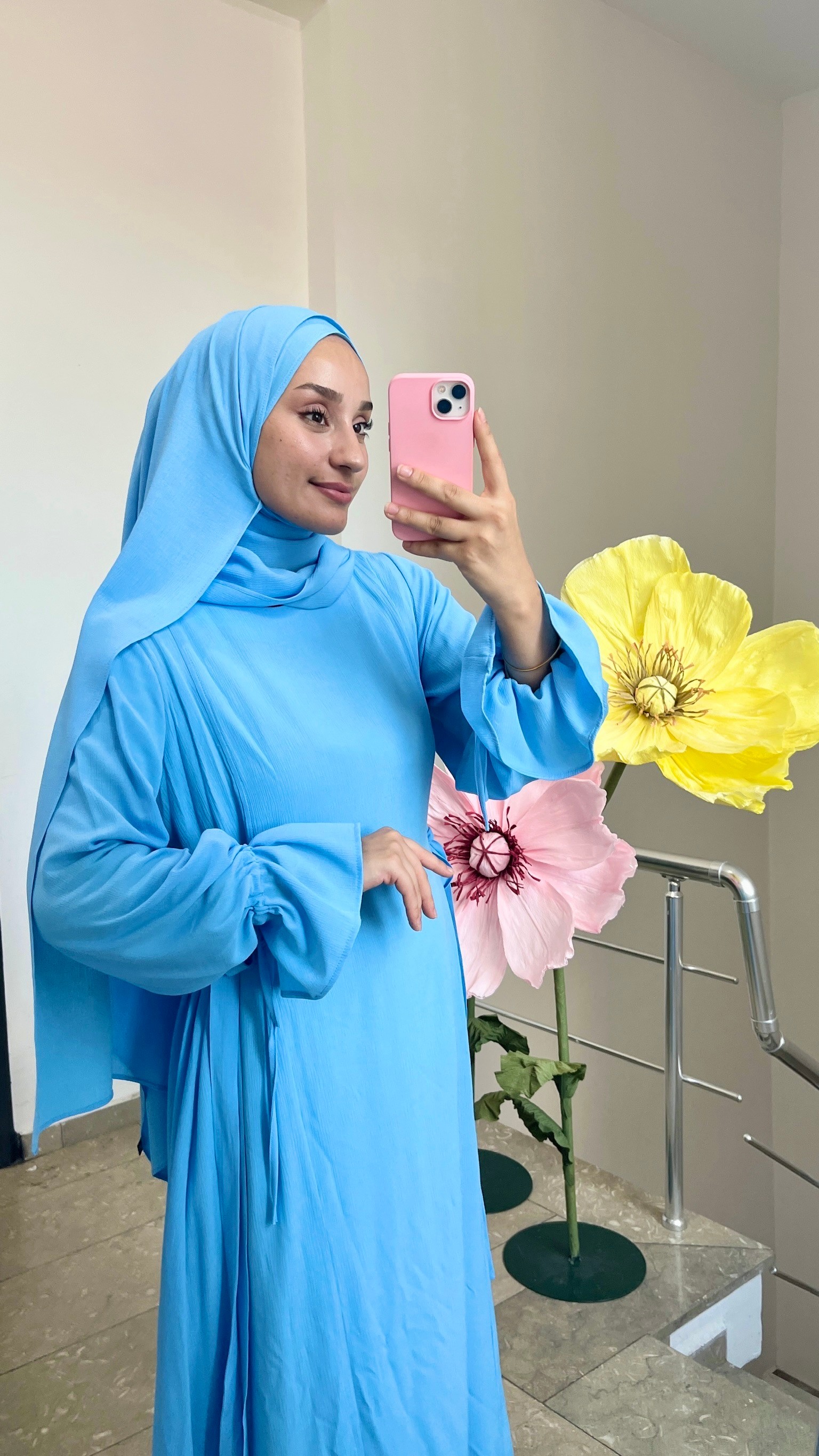 DEVA ABAYA ŞAL TAKIM BEBE MAVİSİ