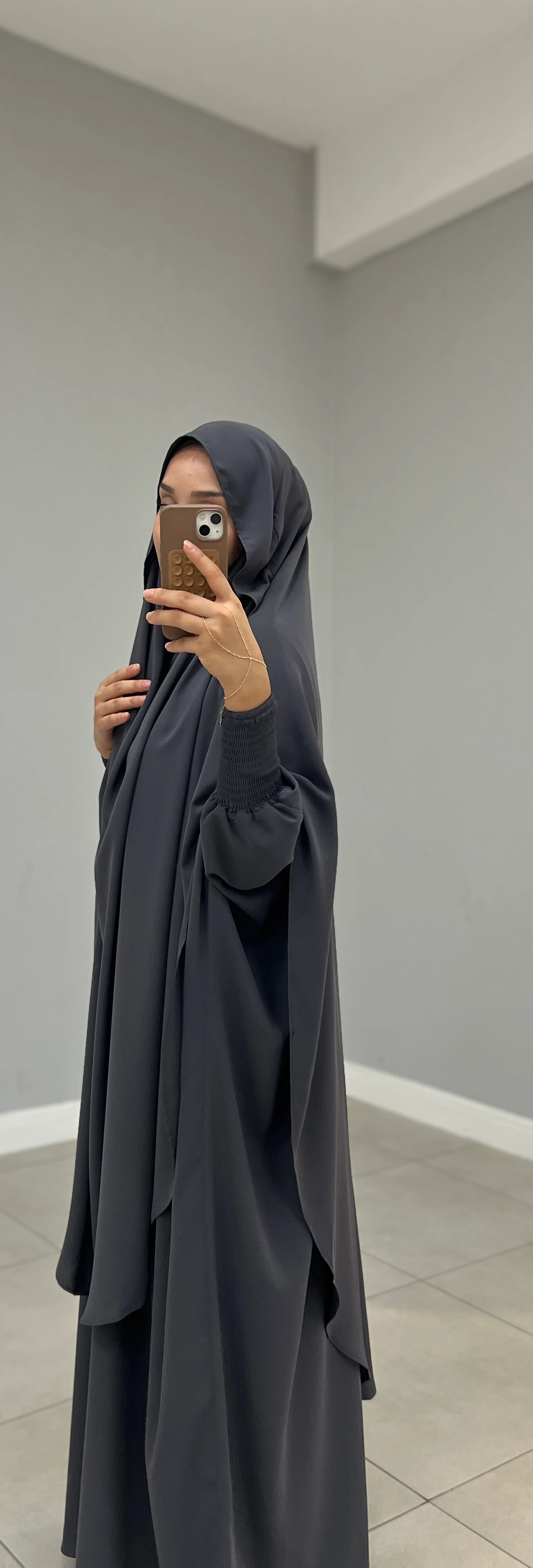 GÖLGELİ TAKVA SUFLE MEDİNE İPEĞİ FÜME