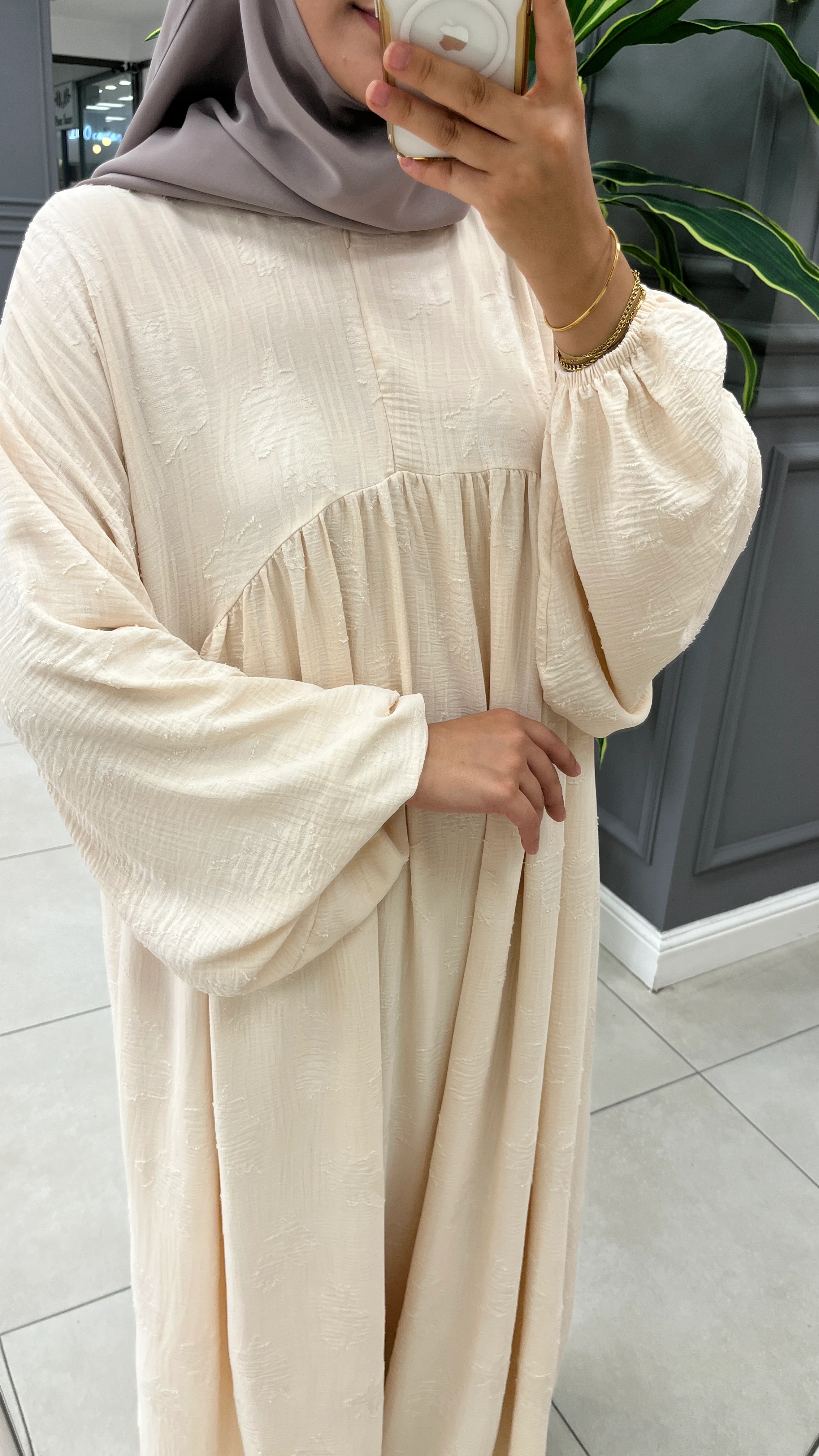 VERA DESENLİ ELBİSE BEJ