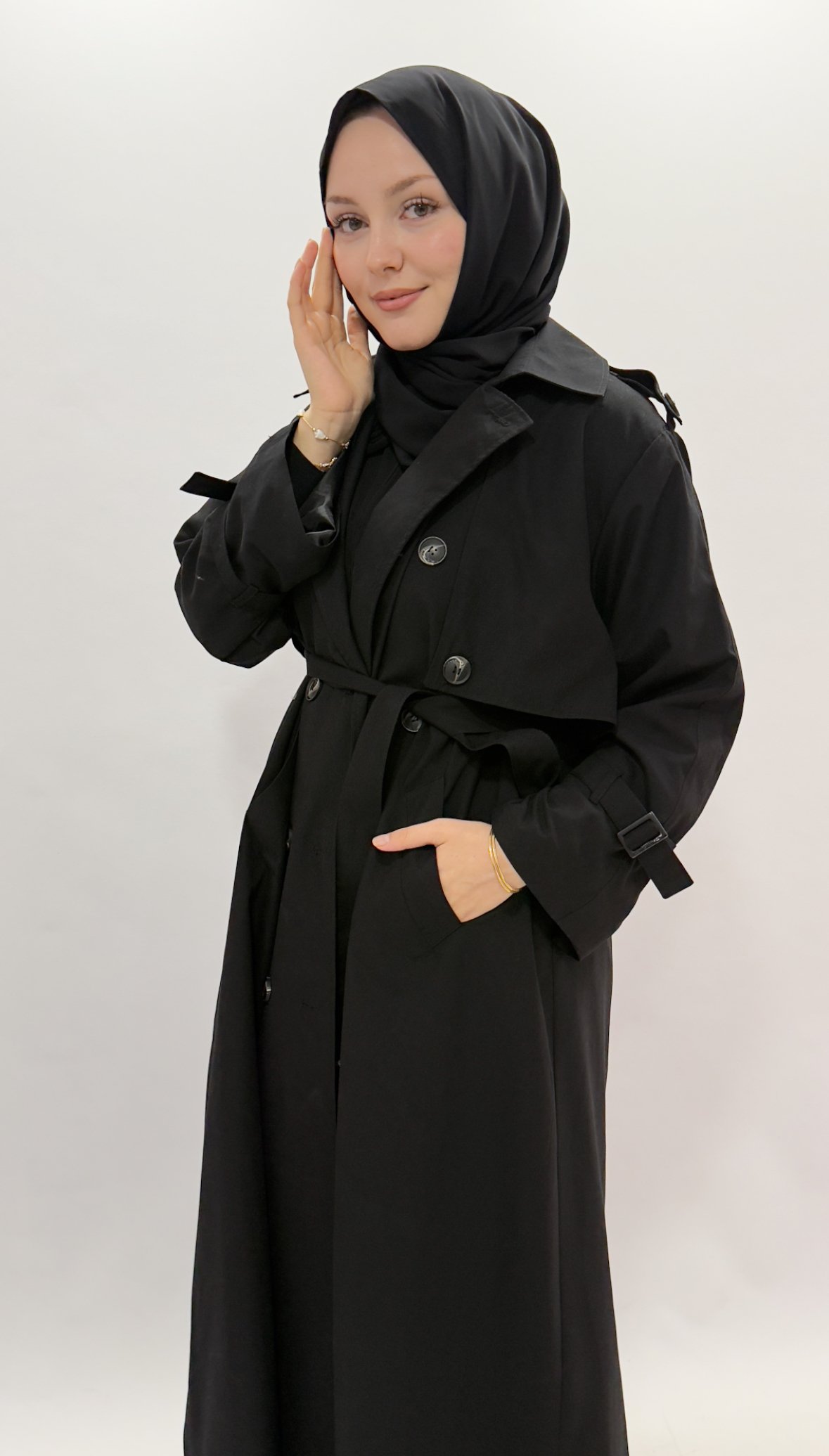 TRENÇKOT SİYAH