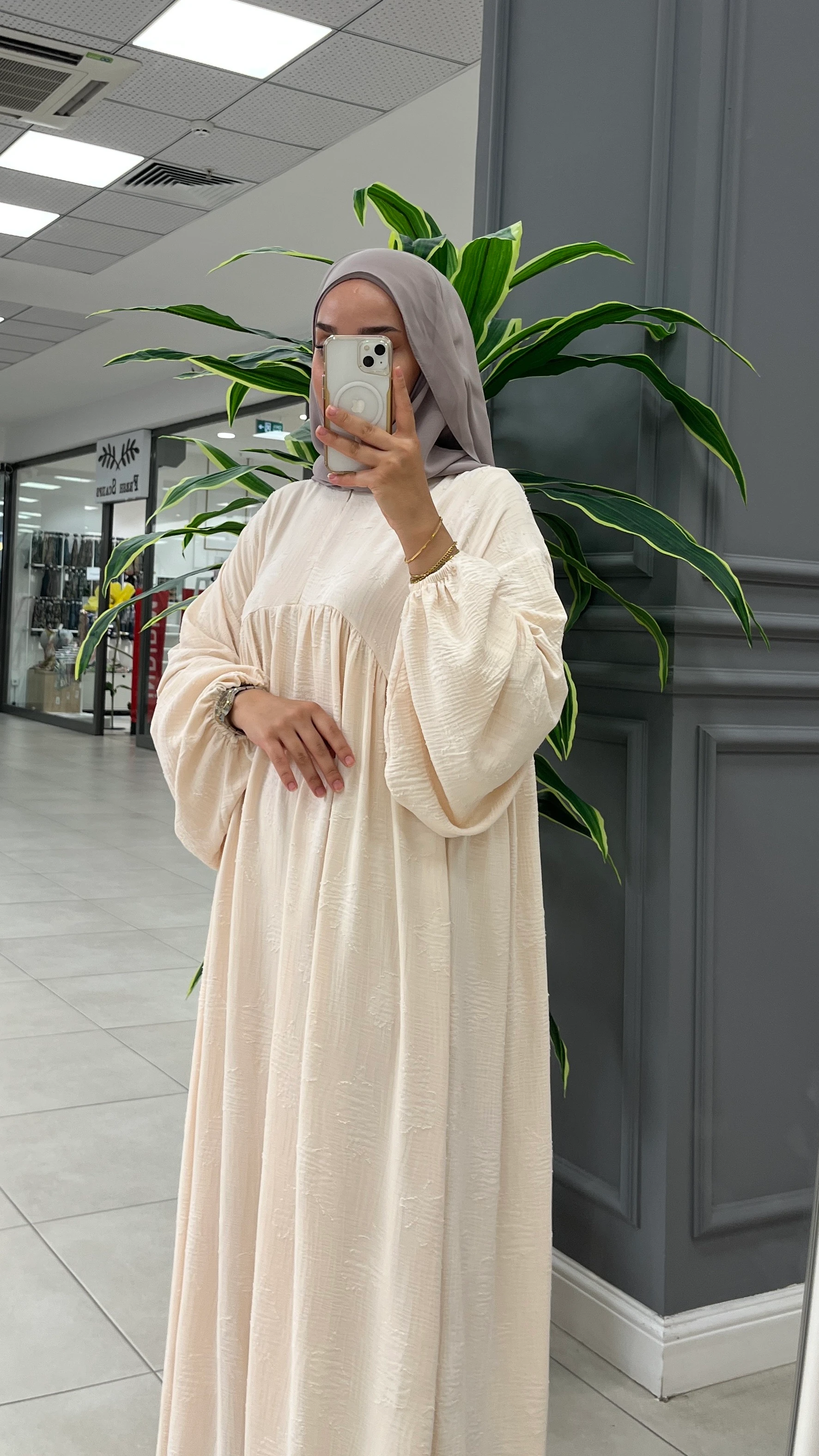 VERA DESENLİ ELBİSE BEJ