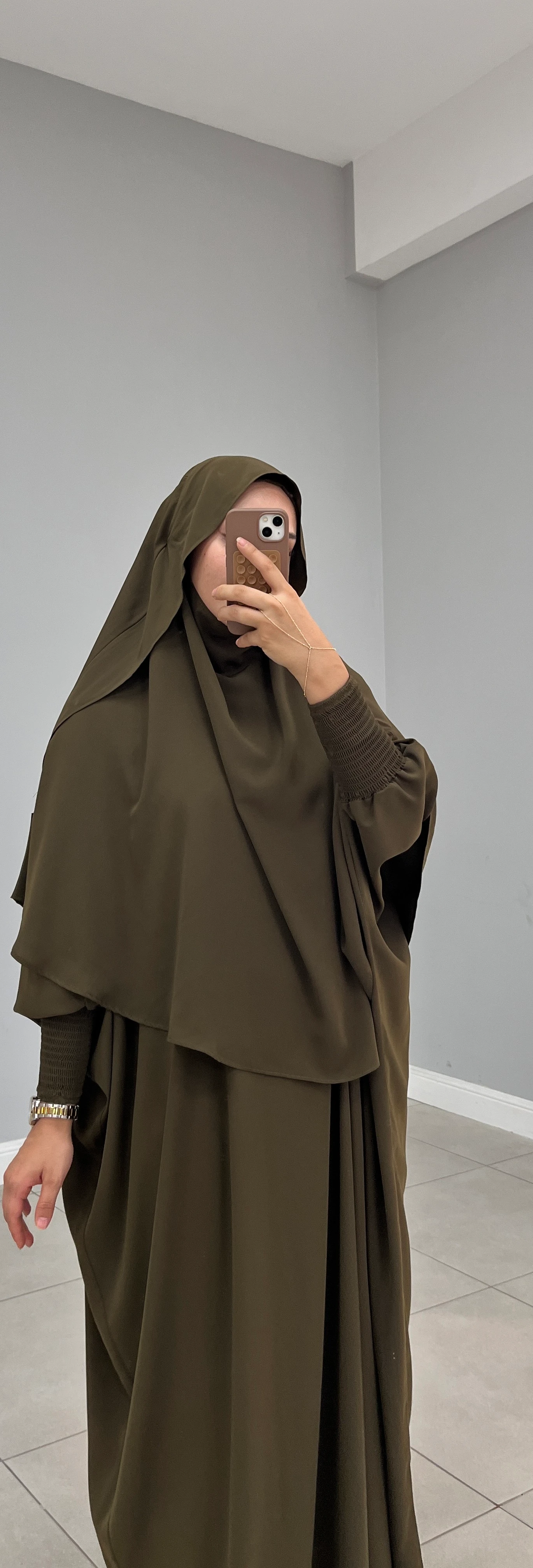 GÖLGELİ MEDİNE İPEĞİ SUFLE ORTA OVAL HAKİ YEŞİL