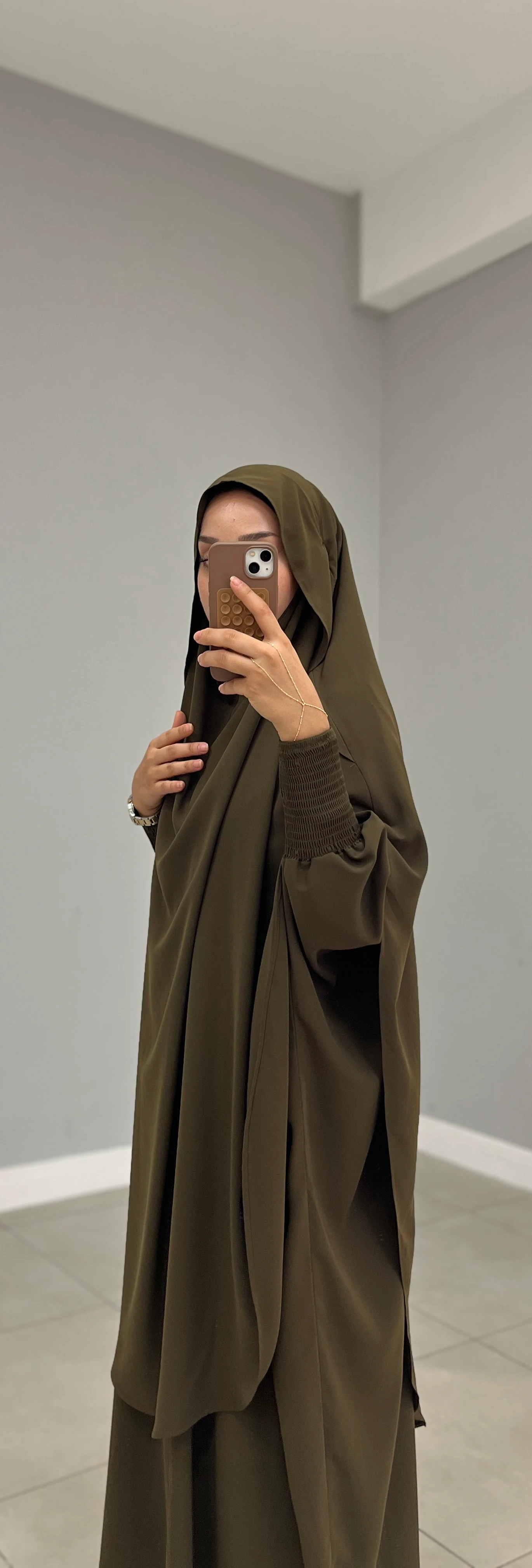 GÖLGELİ TAKVA SUFLE MEDİNE İPEĞİ HAKİ YEŞİL