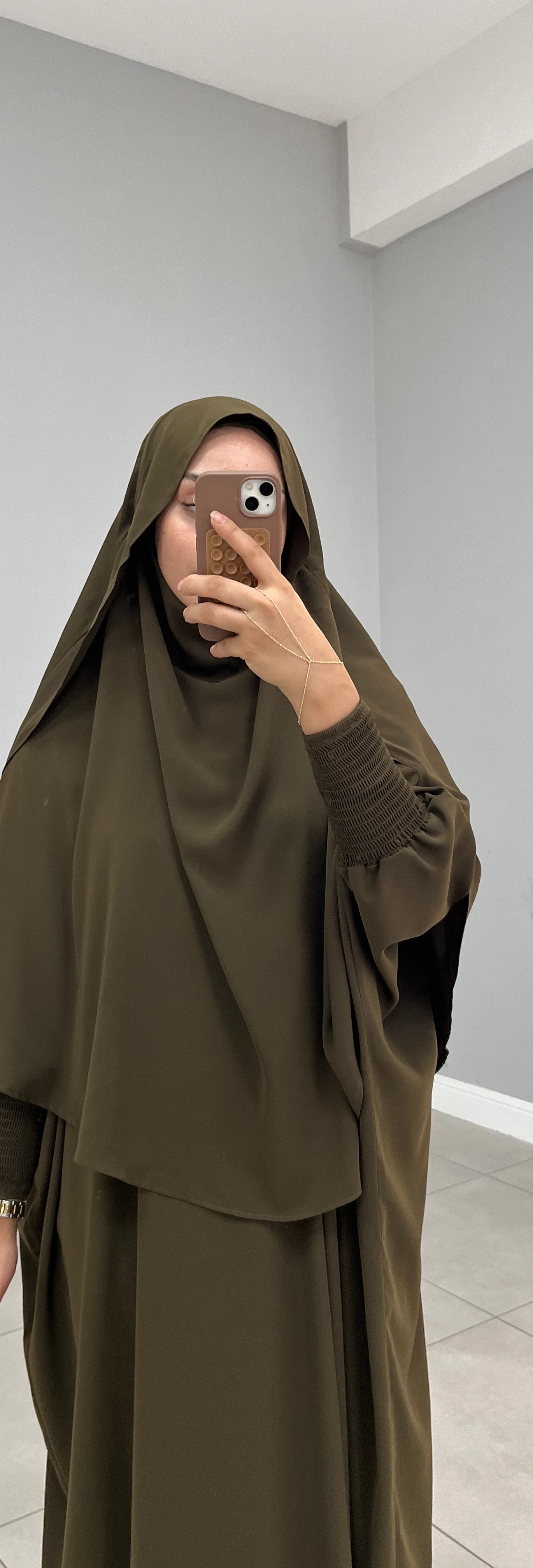 GÖLGELİ MEDİNE İPEĞİ SUFLE ORTA OVAL HAKİ YEŞİL