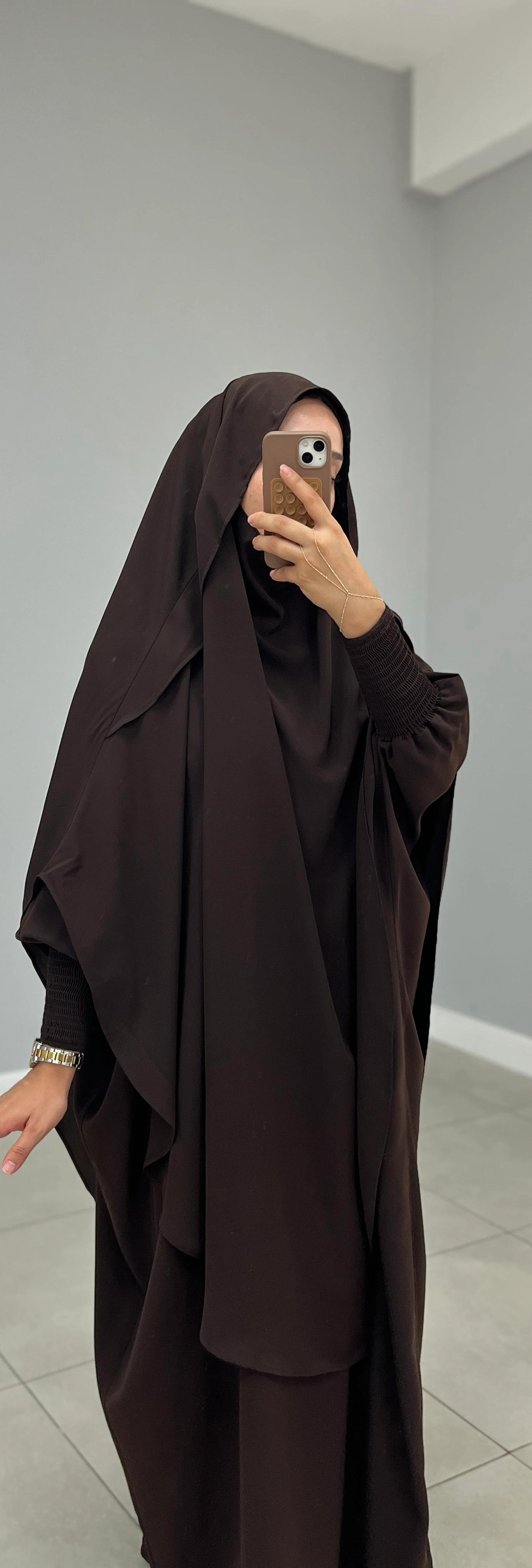 GÖLGELİ TAKVA SUFLE MEDİNE İPEĞİ ACI KAHVE