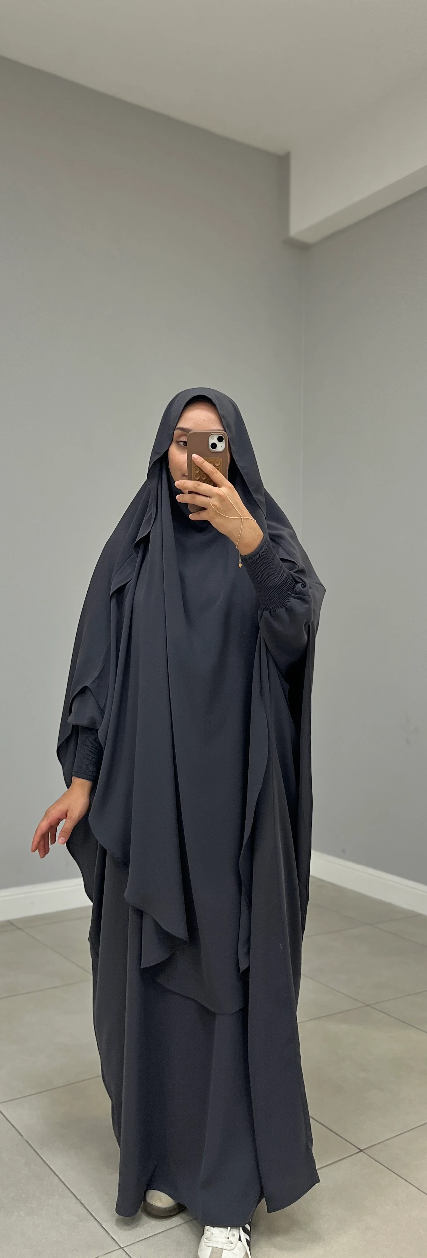 GÖLGELİ TAKVA SUFLE MEDİNE İPEĞİ FÜME