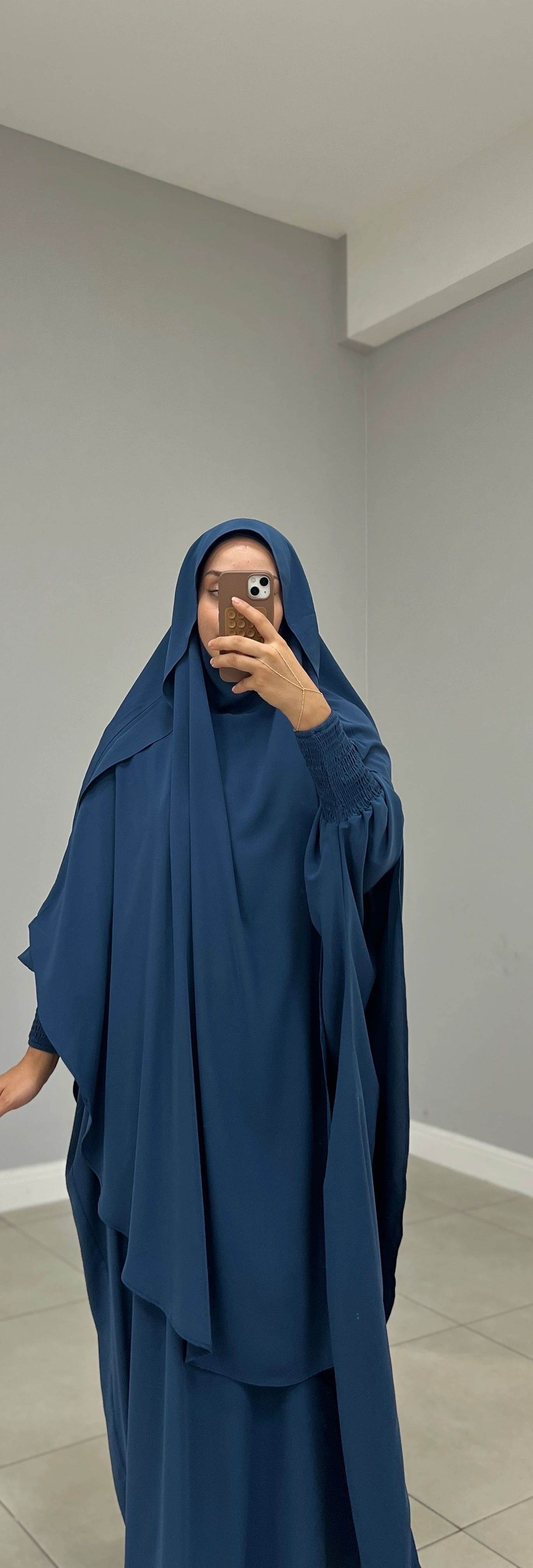 GÖLGELİ TAKVA SUFLE MEDİNE İPEĞİ MAVİ 