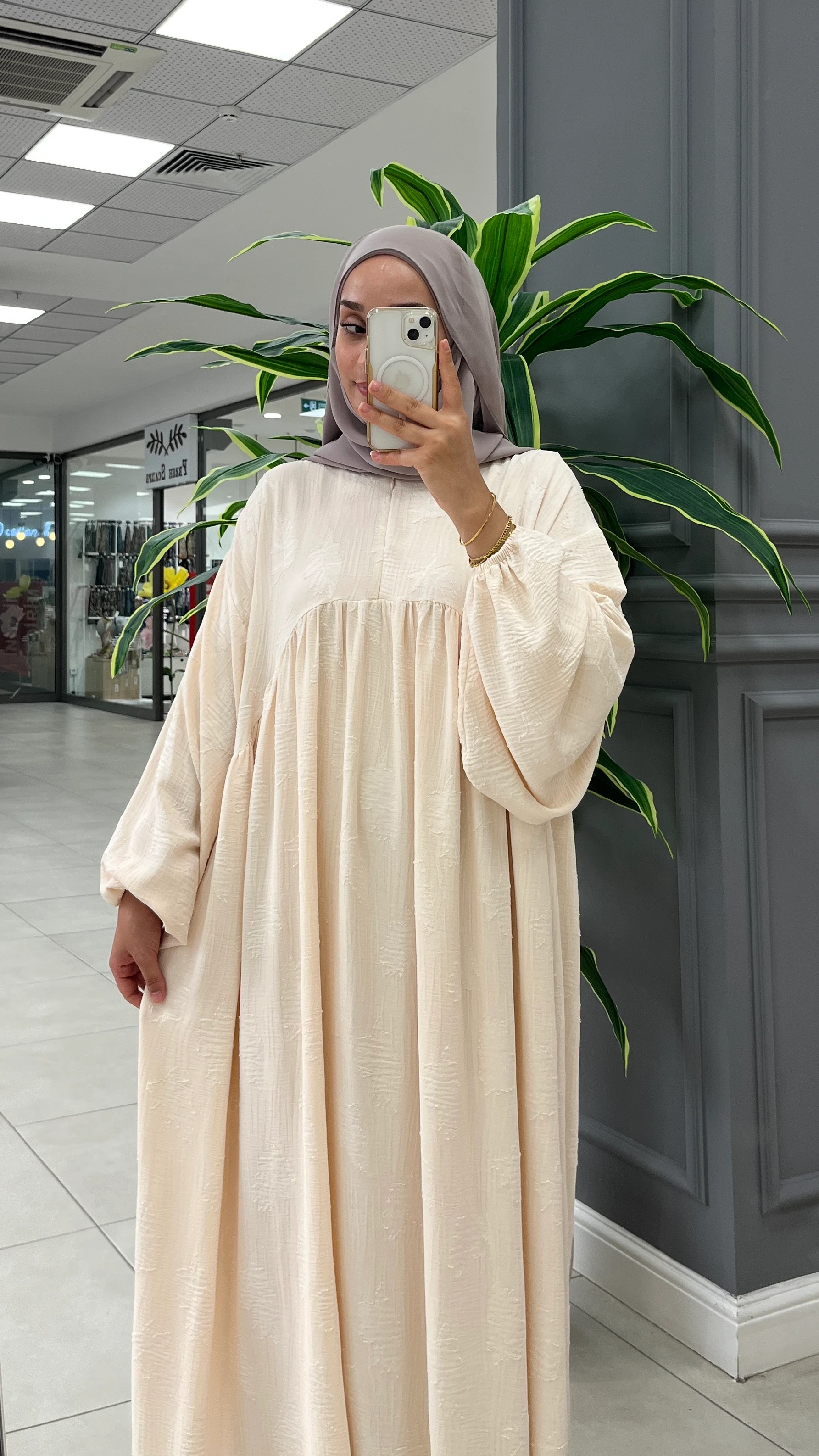 VERA DESENLİ ELBİSE BEJ