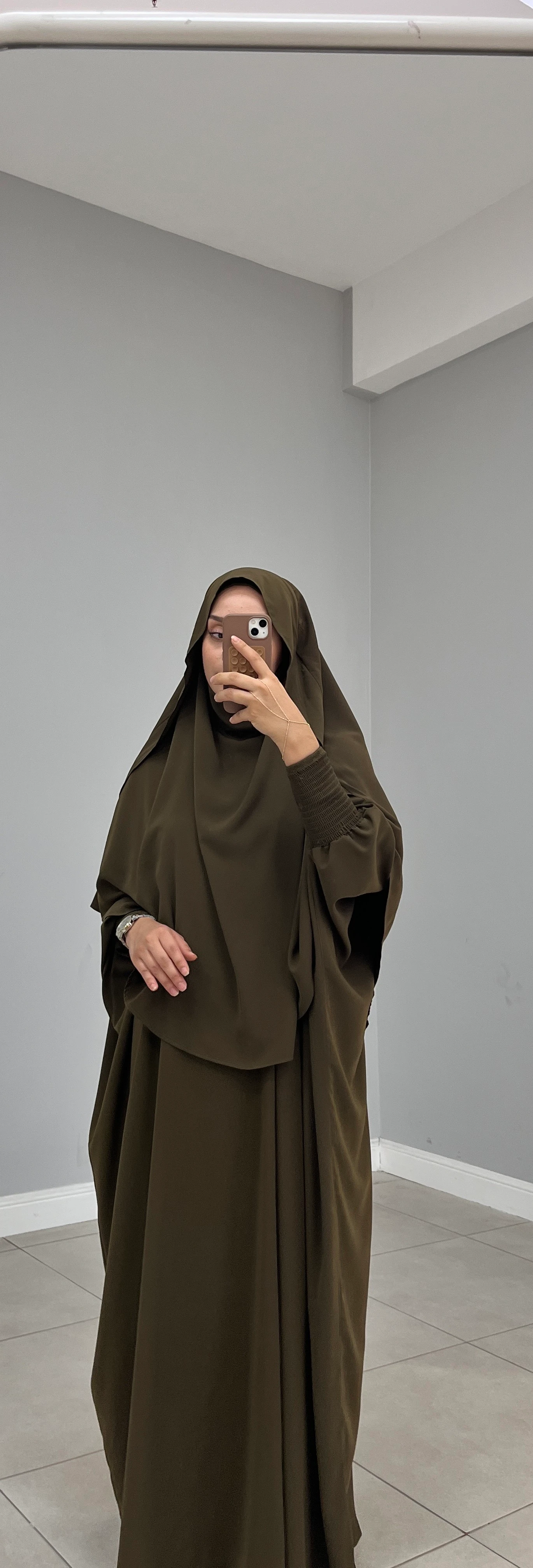 GÖLGELİ MEDİNE İPEĞİ SUFLE ORTA OVAL HAKİ YEŞİL