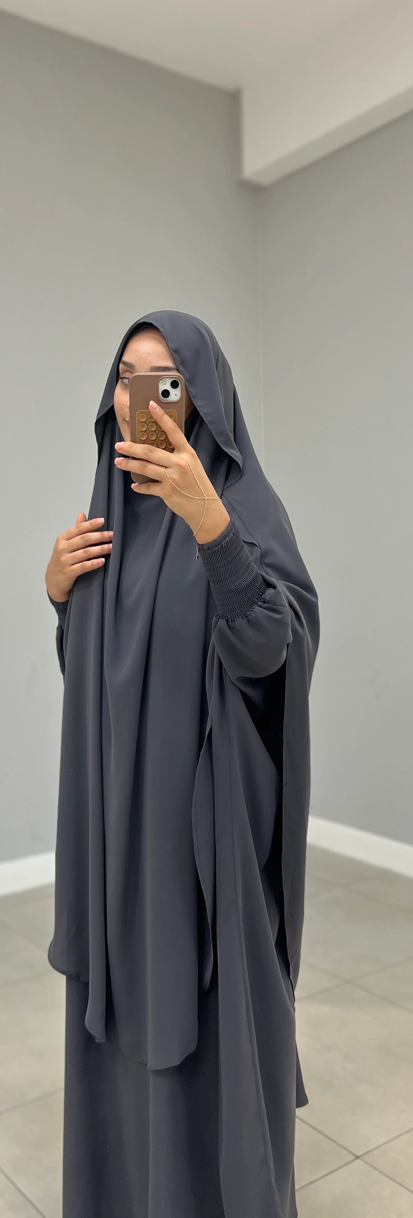 GÖLGELİ TAKVA SUFLE MEDİNE İPEĞİ FÜME