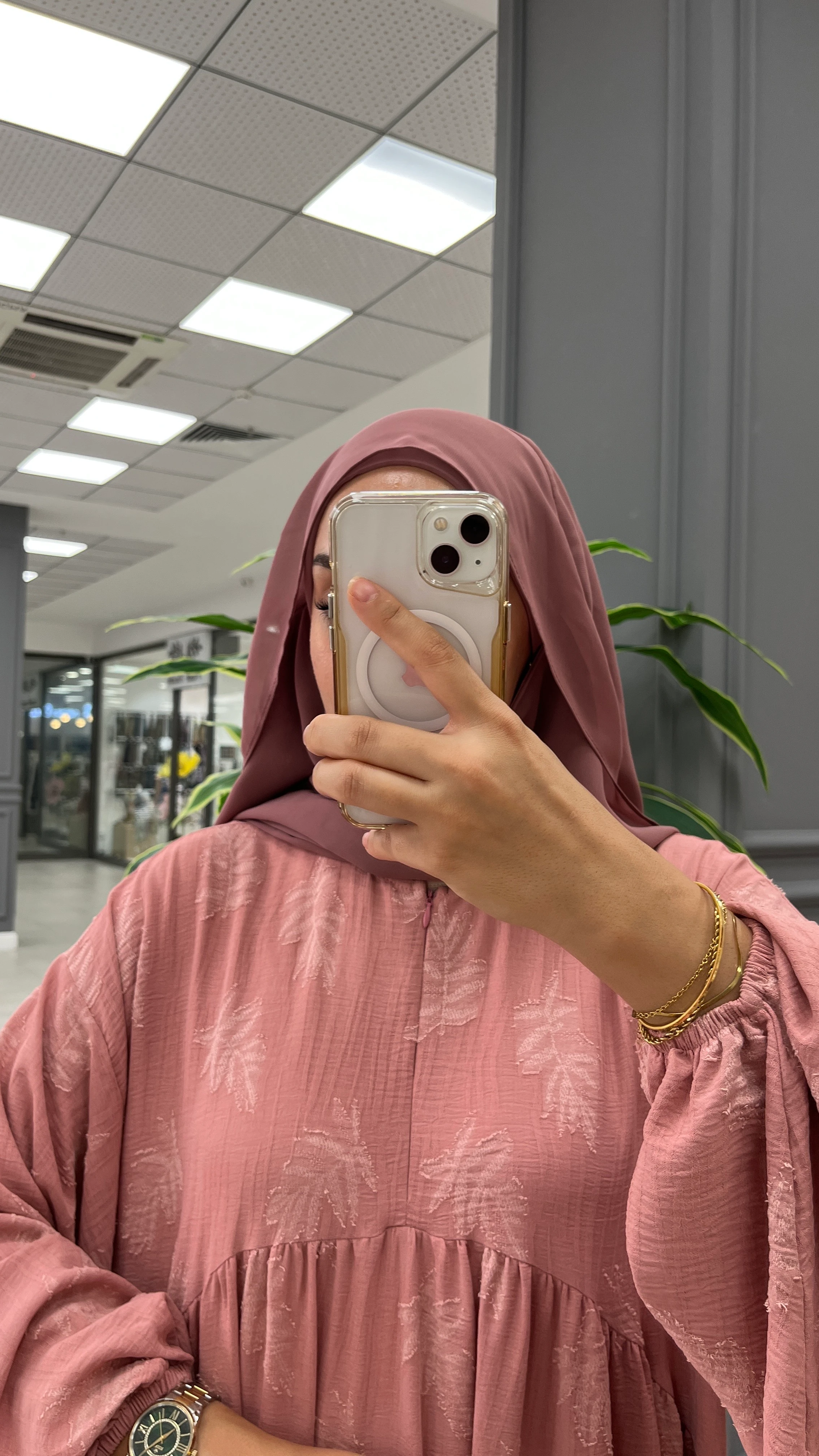 VERA DESENLİ ELBİSE PUDRA PEMBE