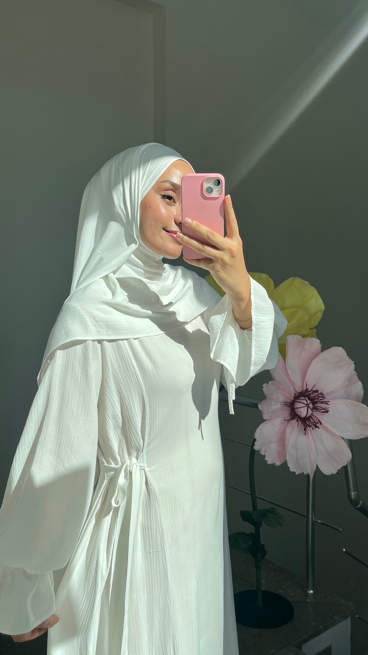DEVA ABAYA ŞAL TAKIM BEYAZ