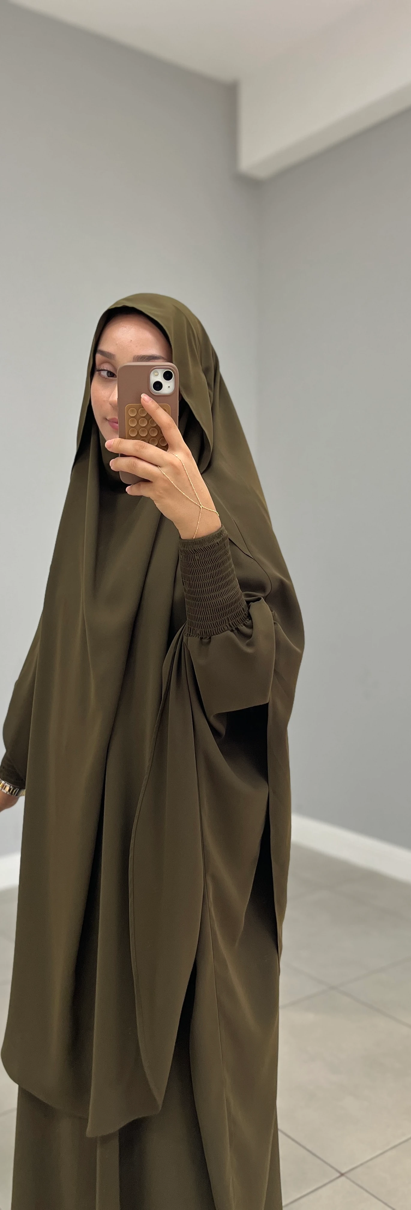 GÖLGELİ TAKVA SUFLE MEDİNE İPEĞİ HAKİ YEŞİL