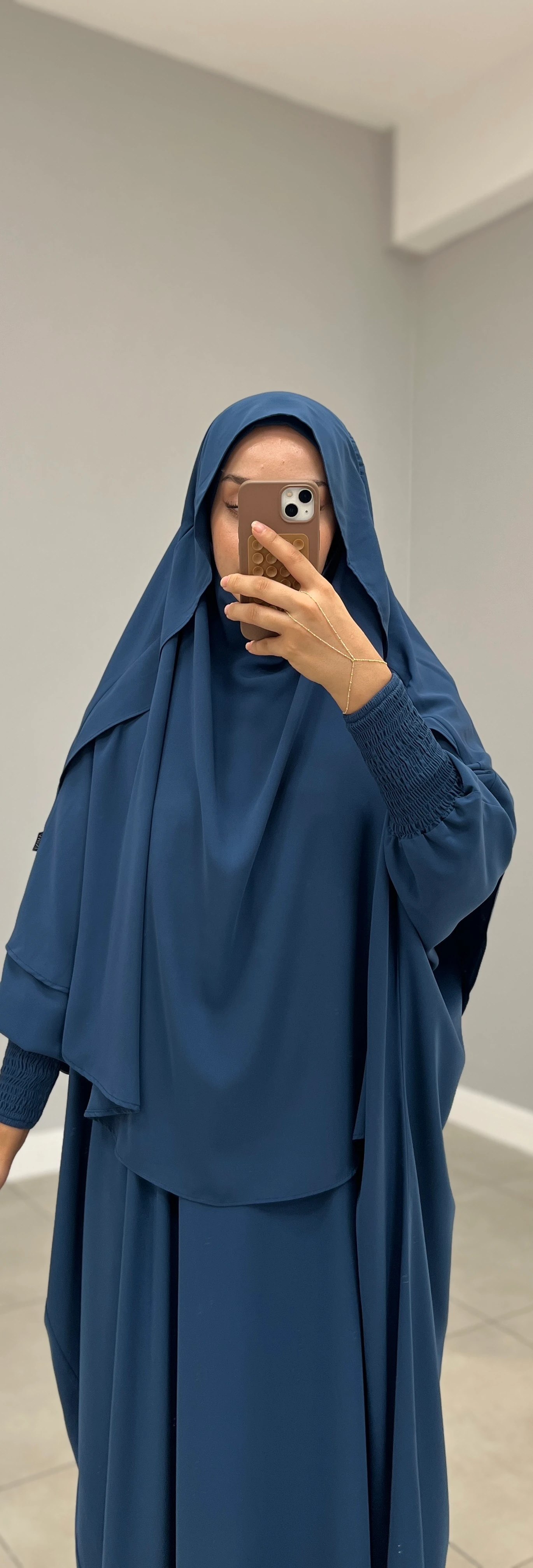 GÖLGELİ MEDİNE İPEĞİ SUFLE ORTA OVAL MAVİ