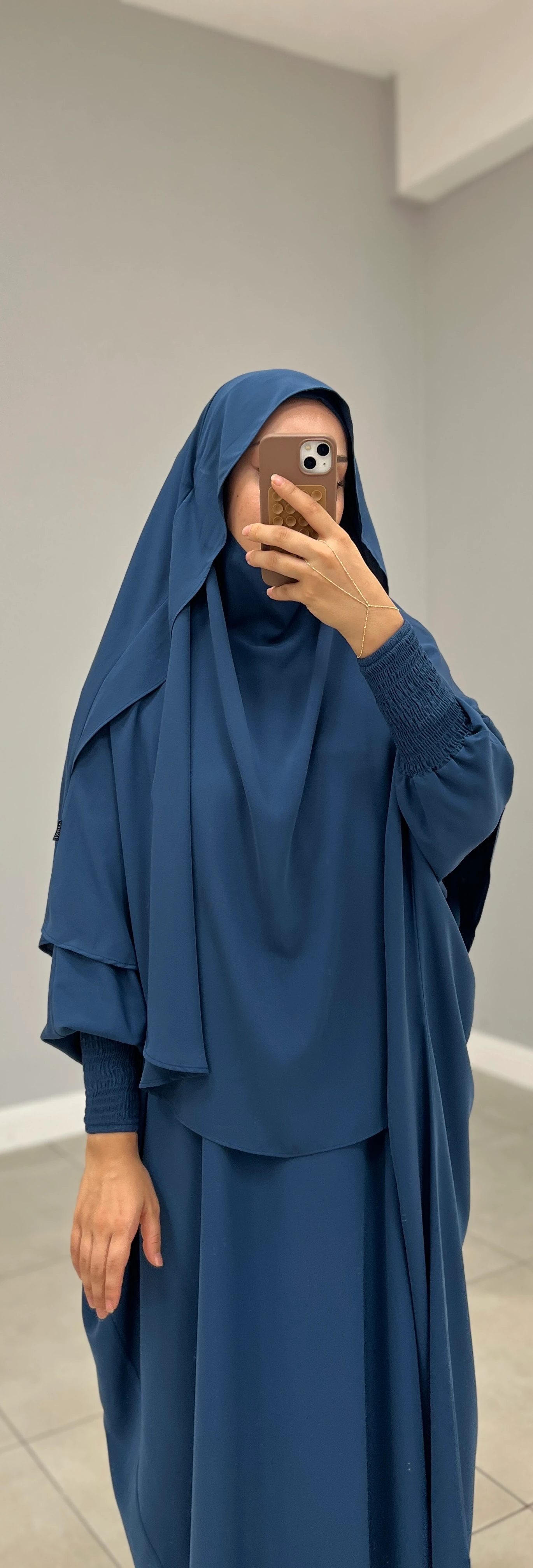 GÖLGELİ MEDİNE İPEĞİ SUFLE ORTA OVAL MAVİ