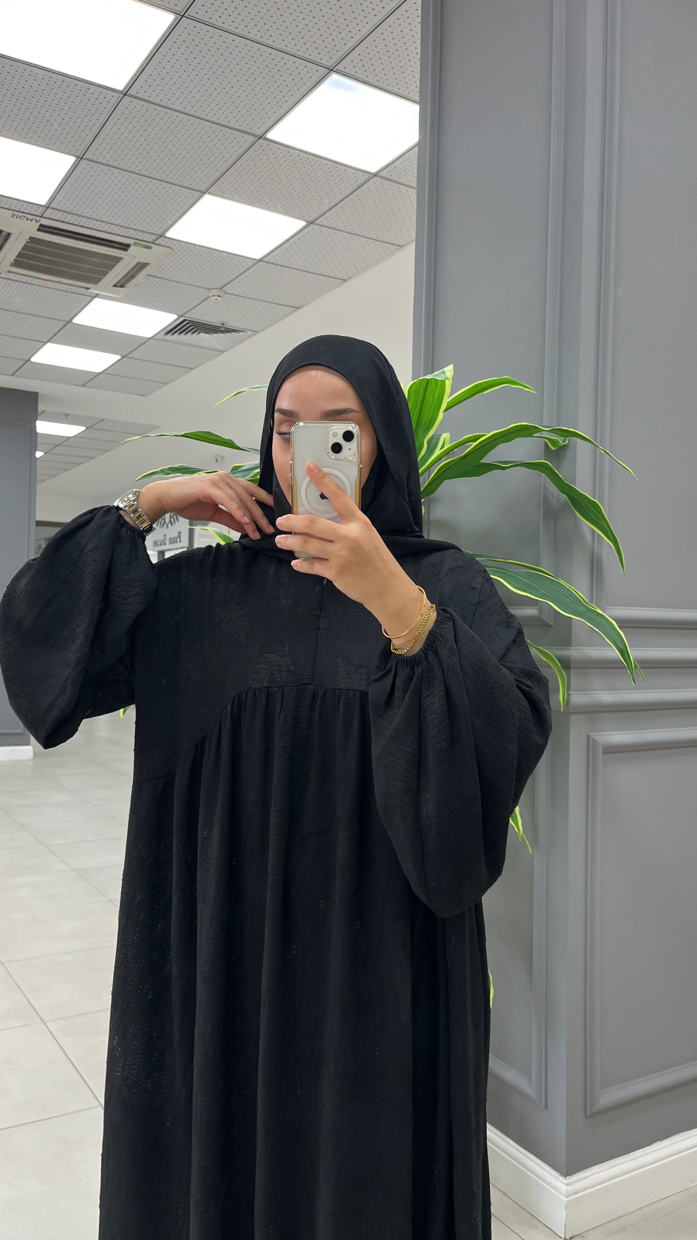 VERA DESENLİ ELBİSE SİYAH