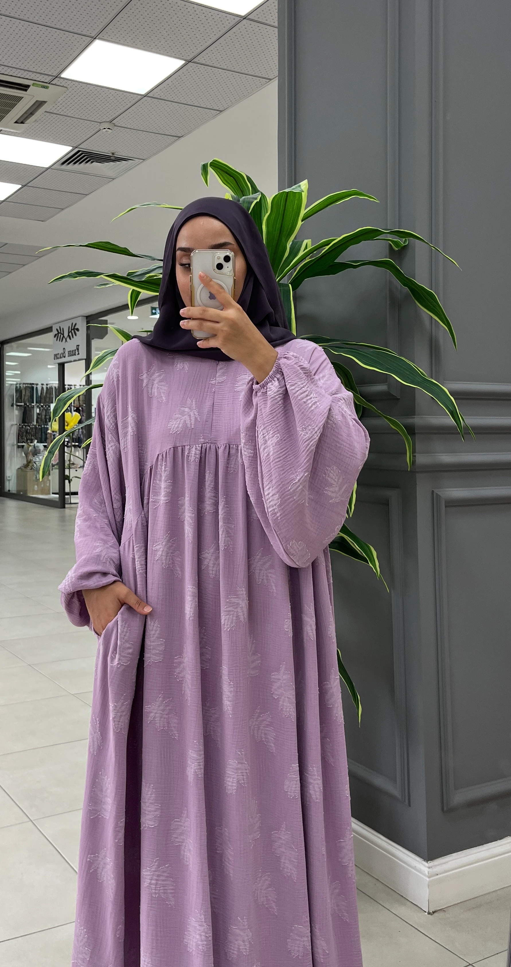 VERA DESENLİ ELBİSE LİLA