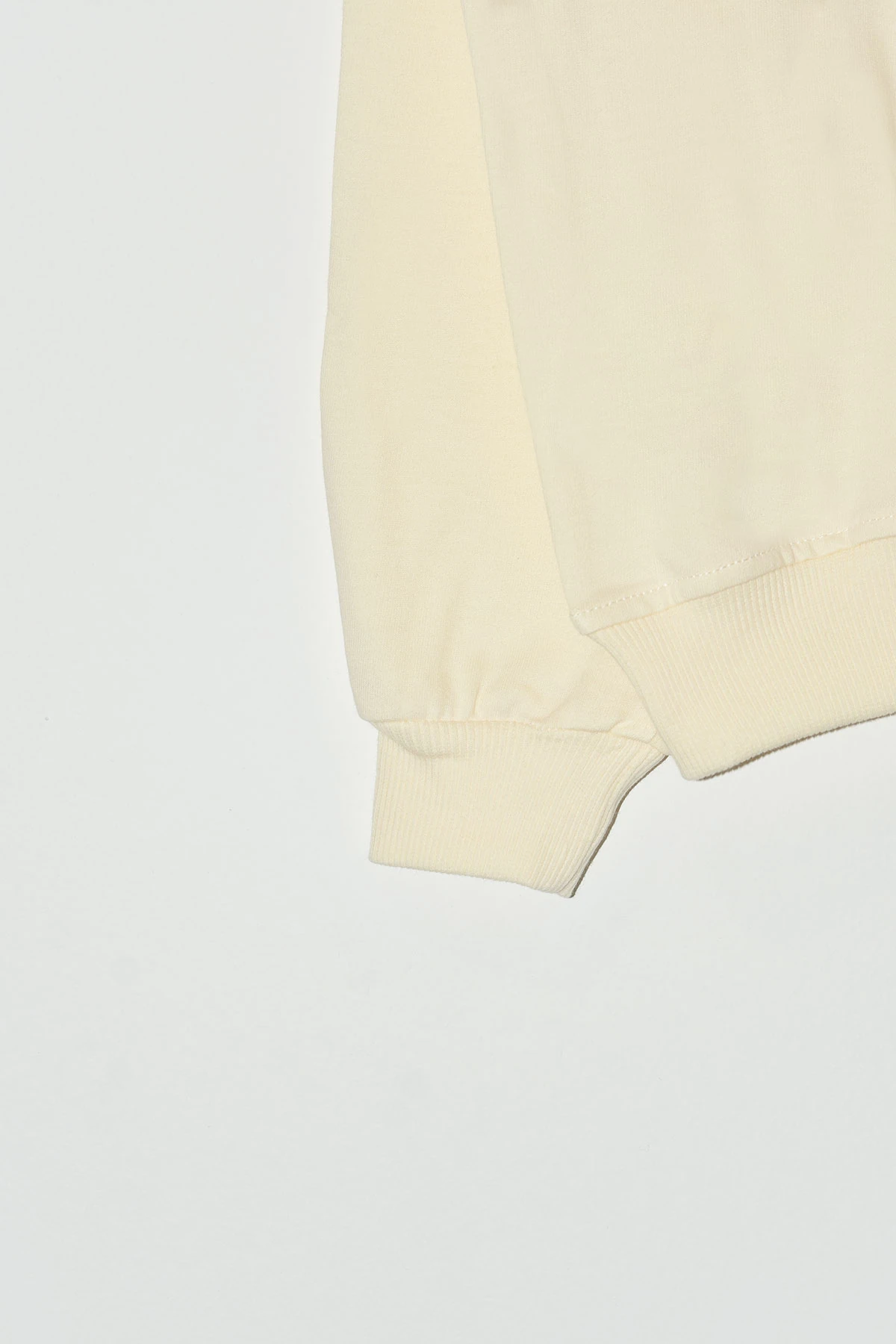 Erkek Çocuk %100 Pamuk Traktör Nakış Süzeneli Sweatshirt 2151-1 - Bej