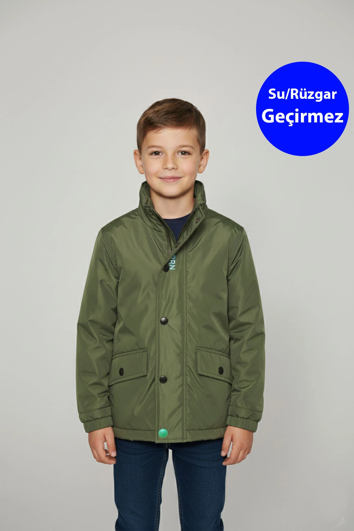 Erkek Çocuk Su/Rüzgar Geçirmez Nakışlı Premium Yağmurluk - 2109