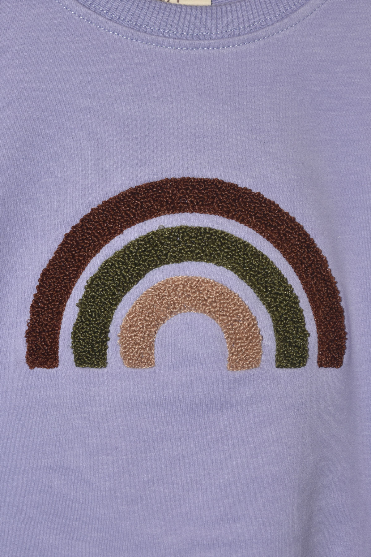 Unisex Kız / Erkek Çocuk %100 Pamuk Gökkuşağı Süzeneli Sweatshirt - 1021